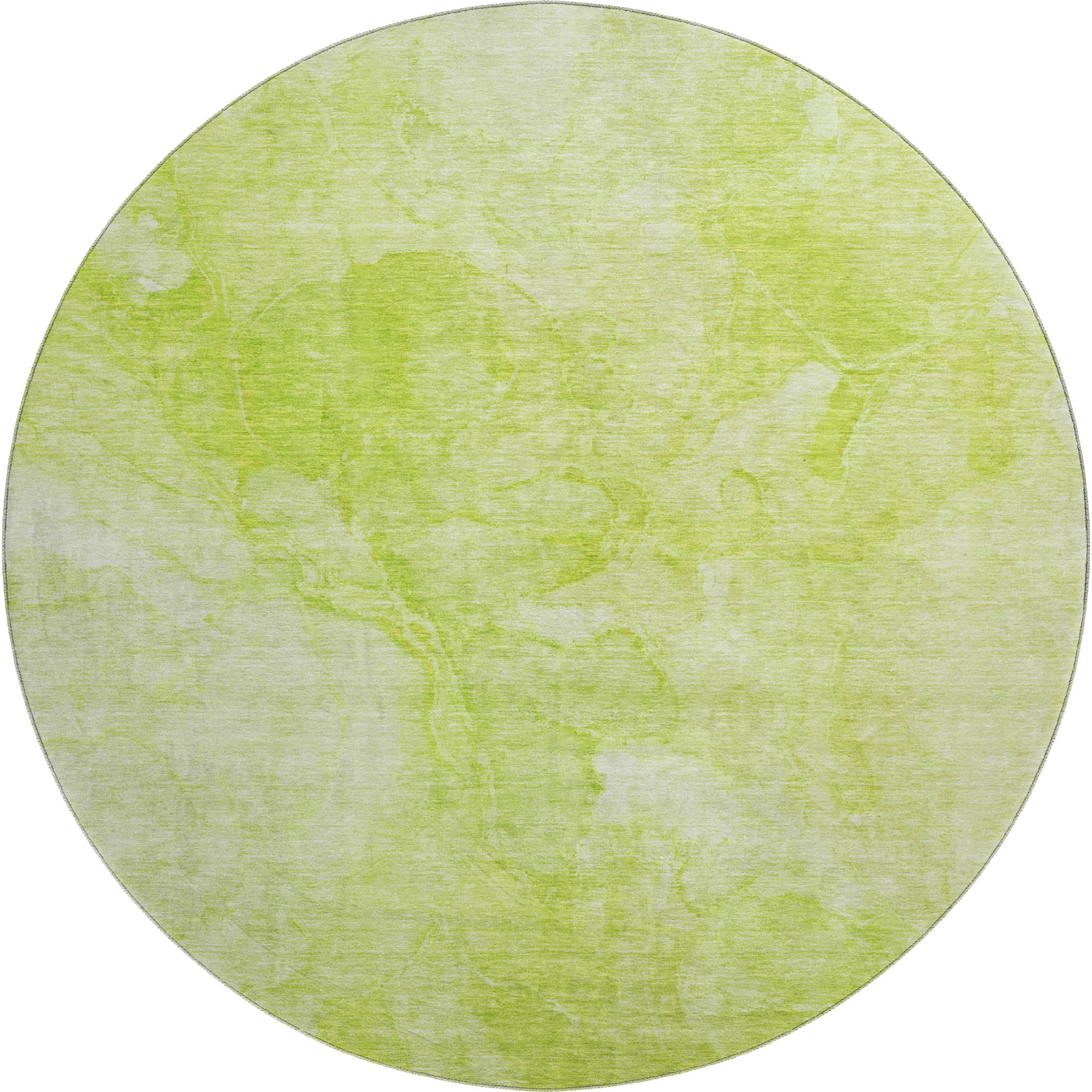 Vienna Machine Washable Transitional Aloe Green Rug 8' x 8' #shape_Round