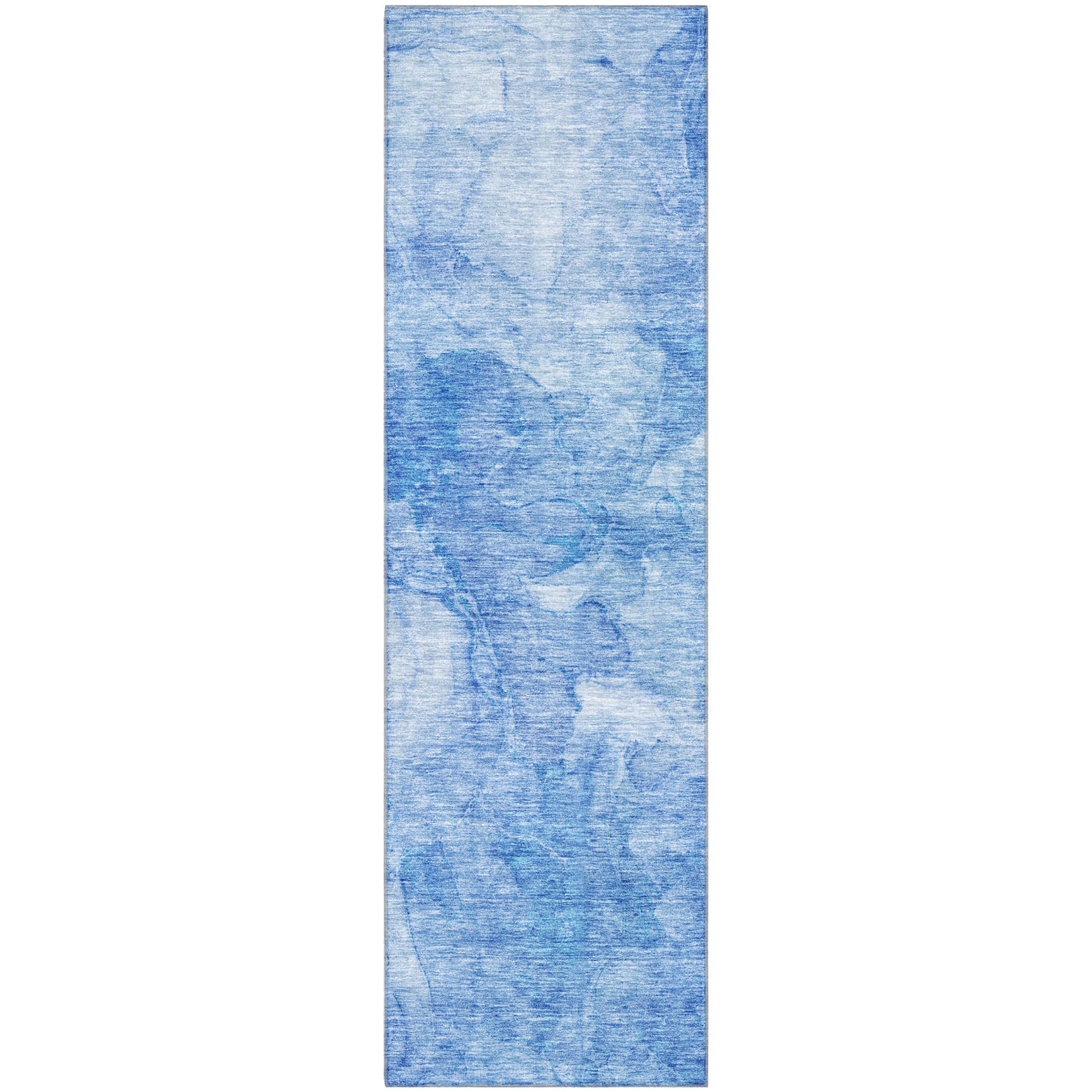 Vienna Machine Washable Transitional Blue Rug 2'3" x 7'6" #shape_Runner