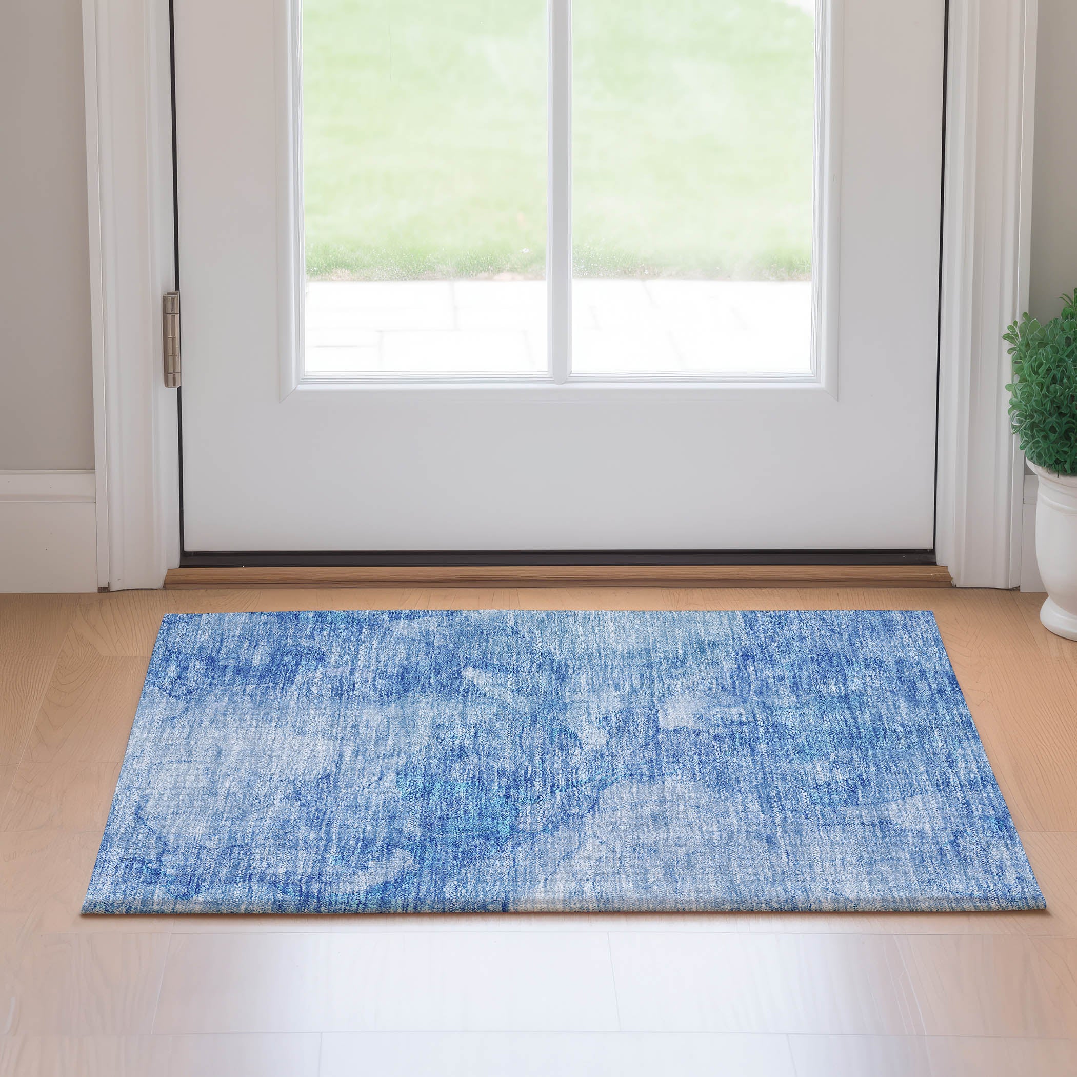 Vienna Machine Washable Transitional Blue Rug 1'8" x 2'6" #shape_Rectangle