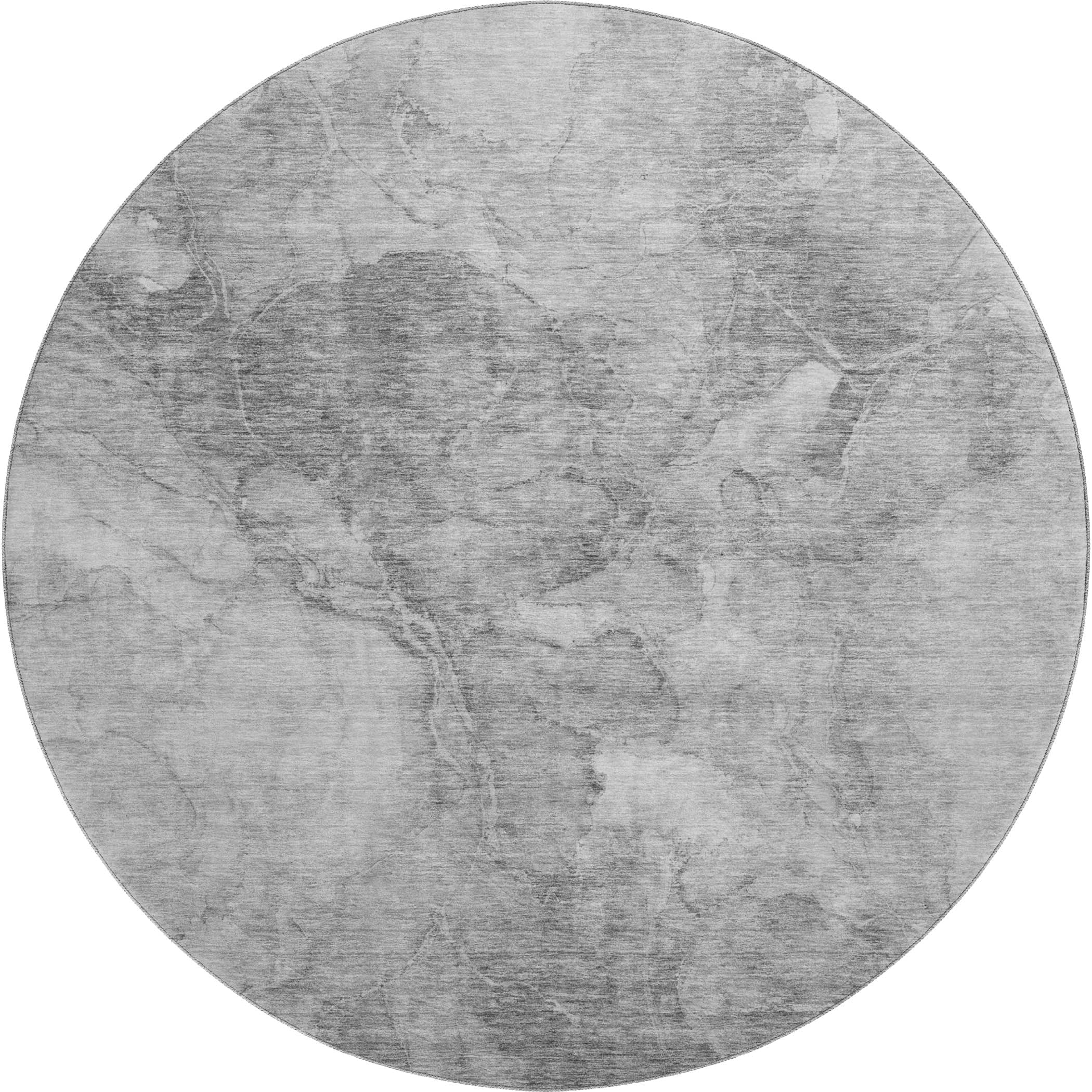 Vienna Machine Washable Transitional Gray Rug 8' x 8' #shape_Round