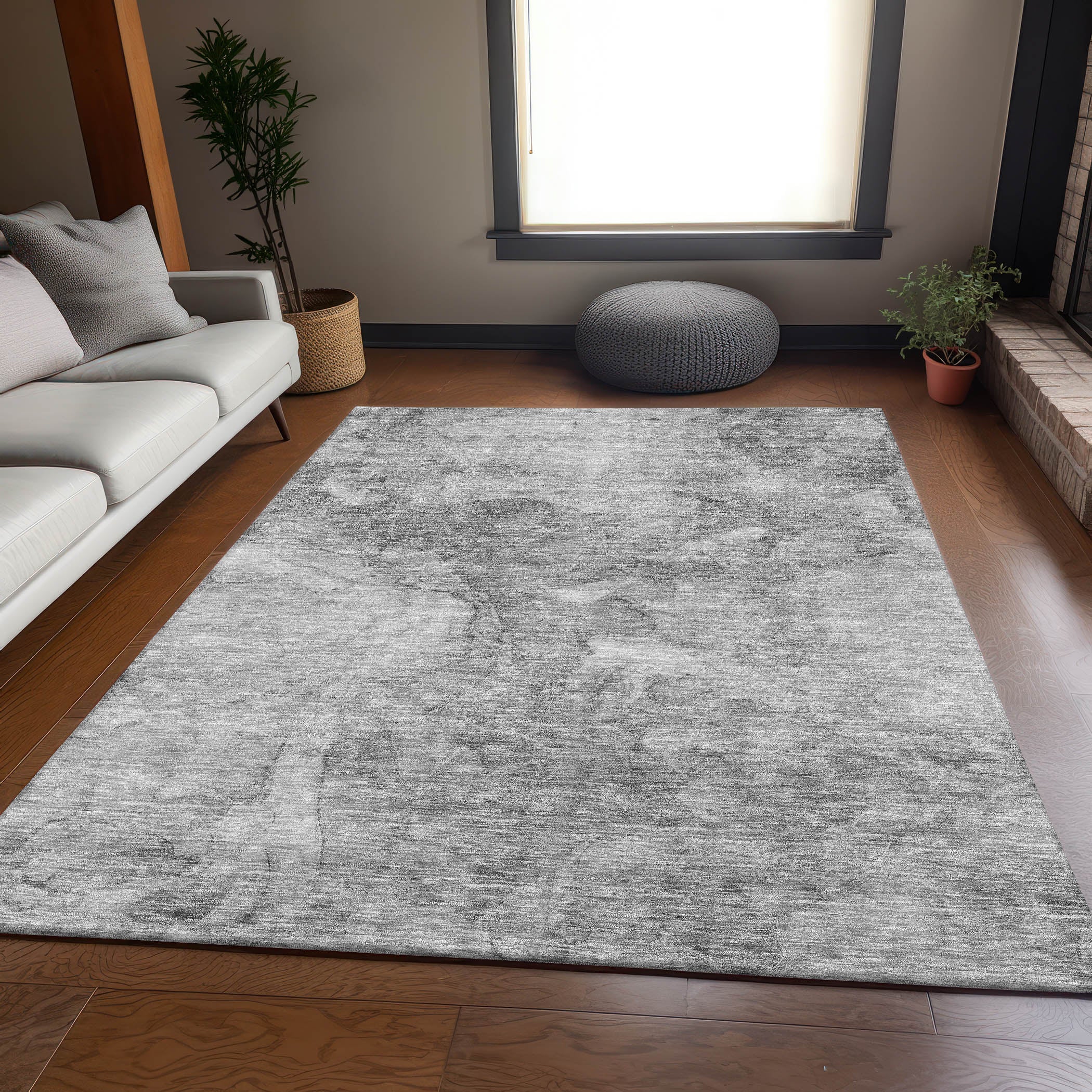 Vienna Machine Washable Transitional Gray Rug 2'6" x 3'10" #shape_Rectangle