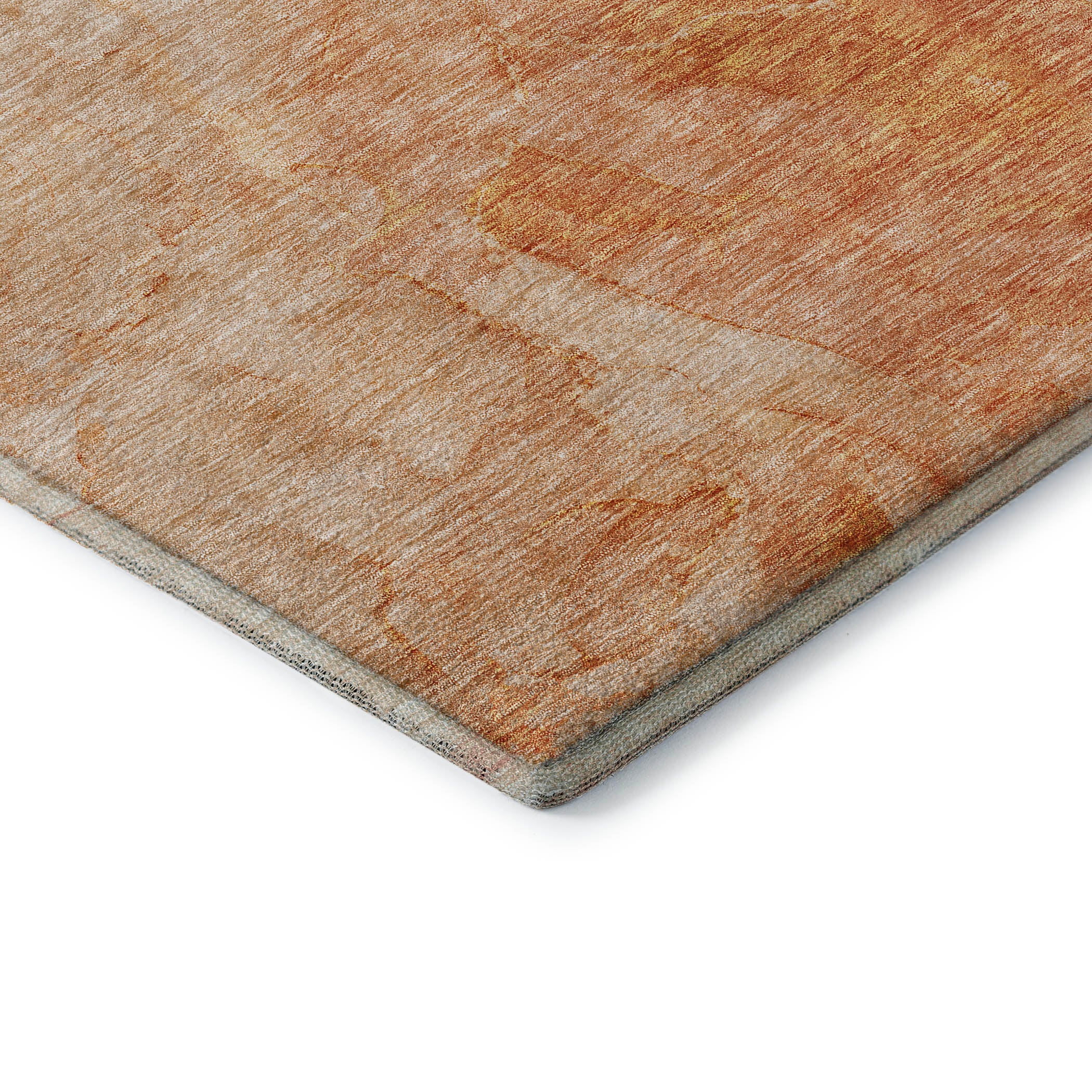 Vienna Machine Washable Transitional Salmon Orange Rug 1'8" x 2'6" #shape_Rectangle