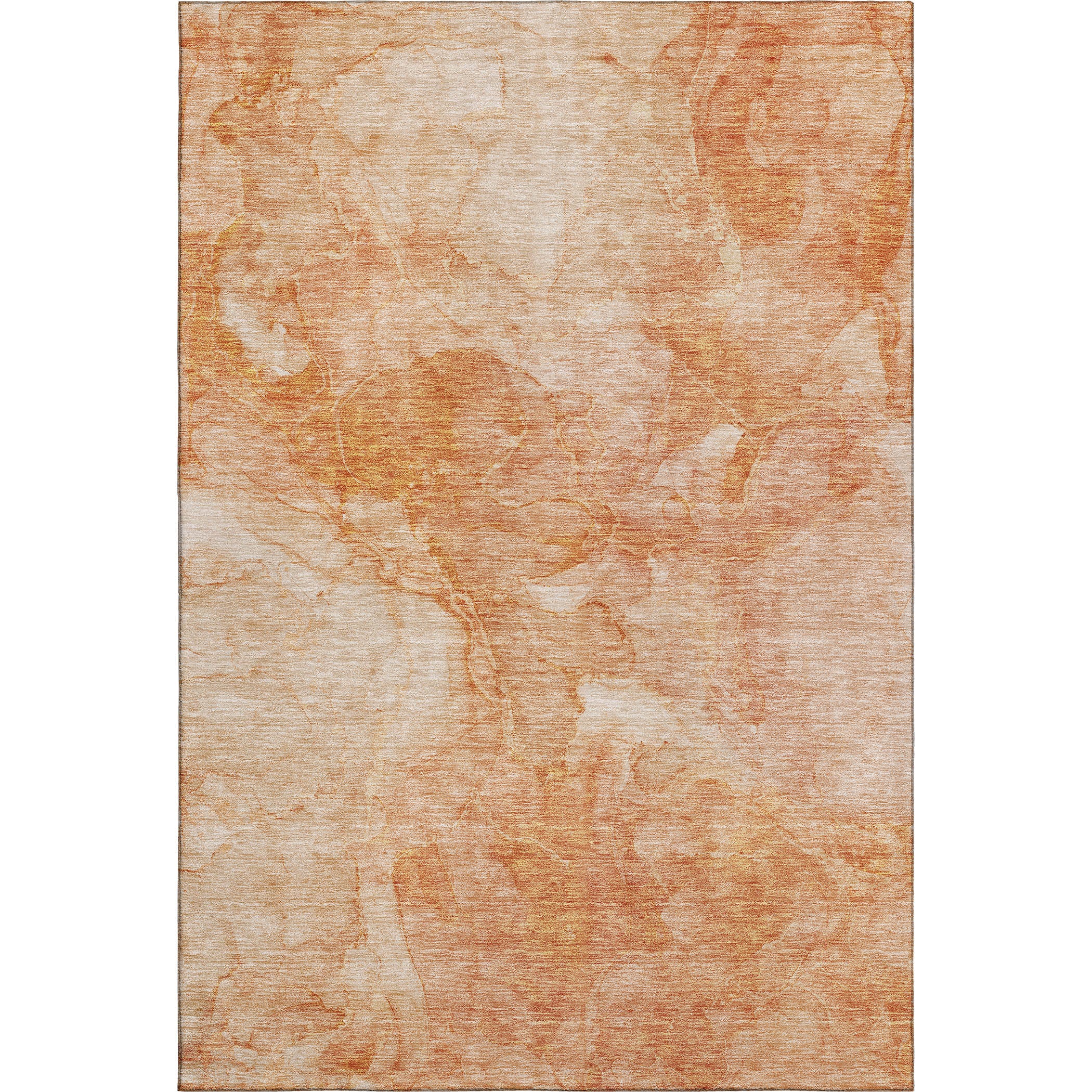 Vienna Machine Washable Transitional Salmon Orange Rug 2'6" x 3'10" #shape_Rectangle
