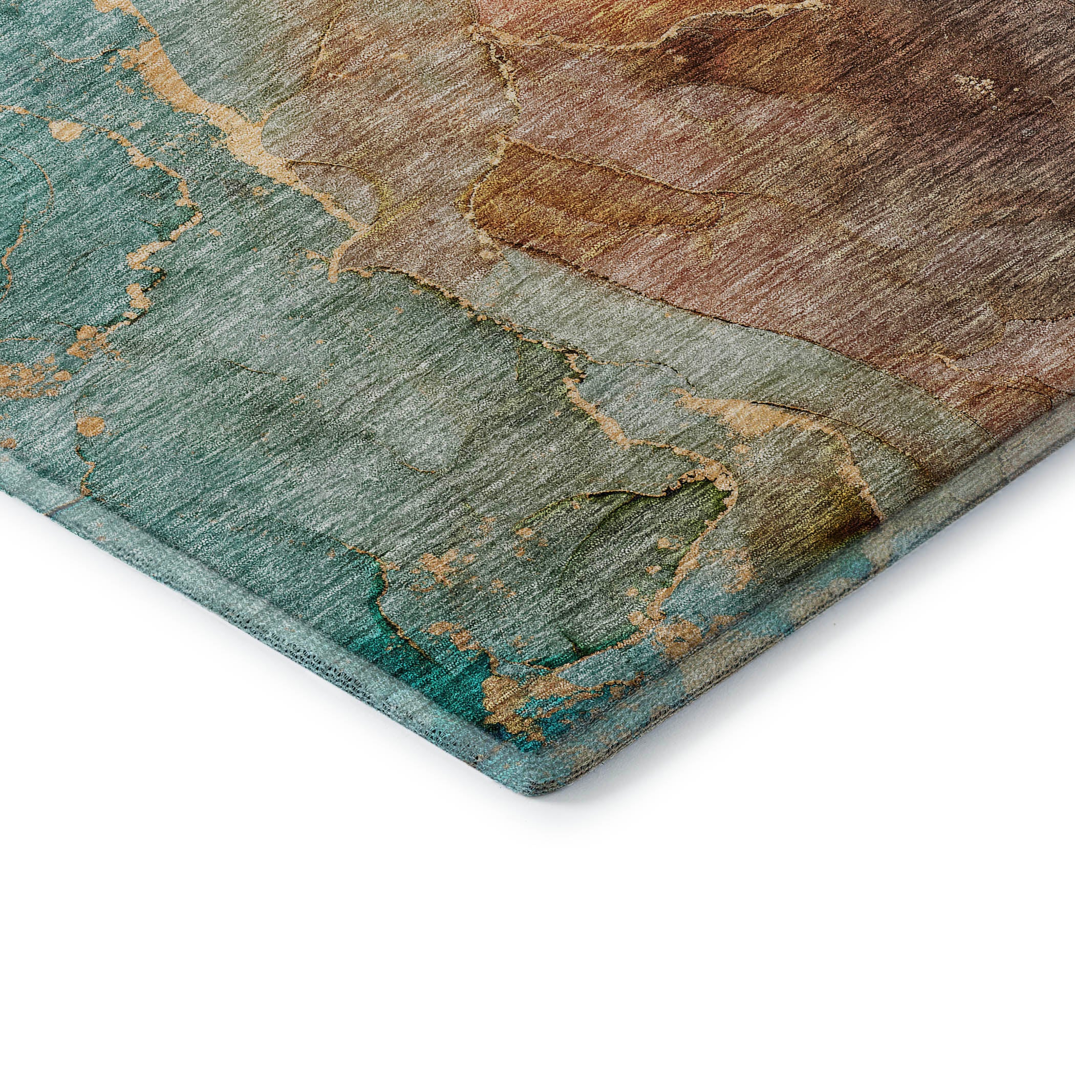 Athens Machine Washable Transitional Coral Orange Rug 1'8" x 2'6" #shape_Rectangle