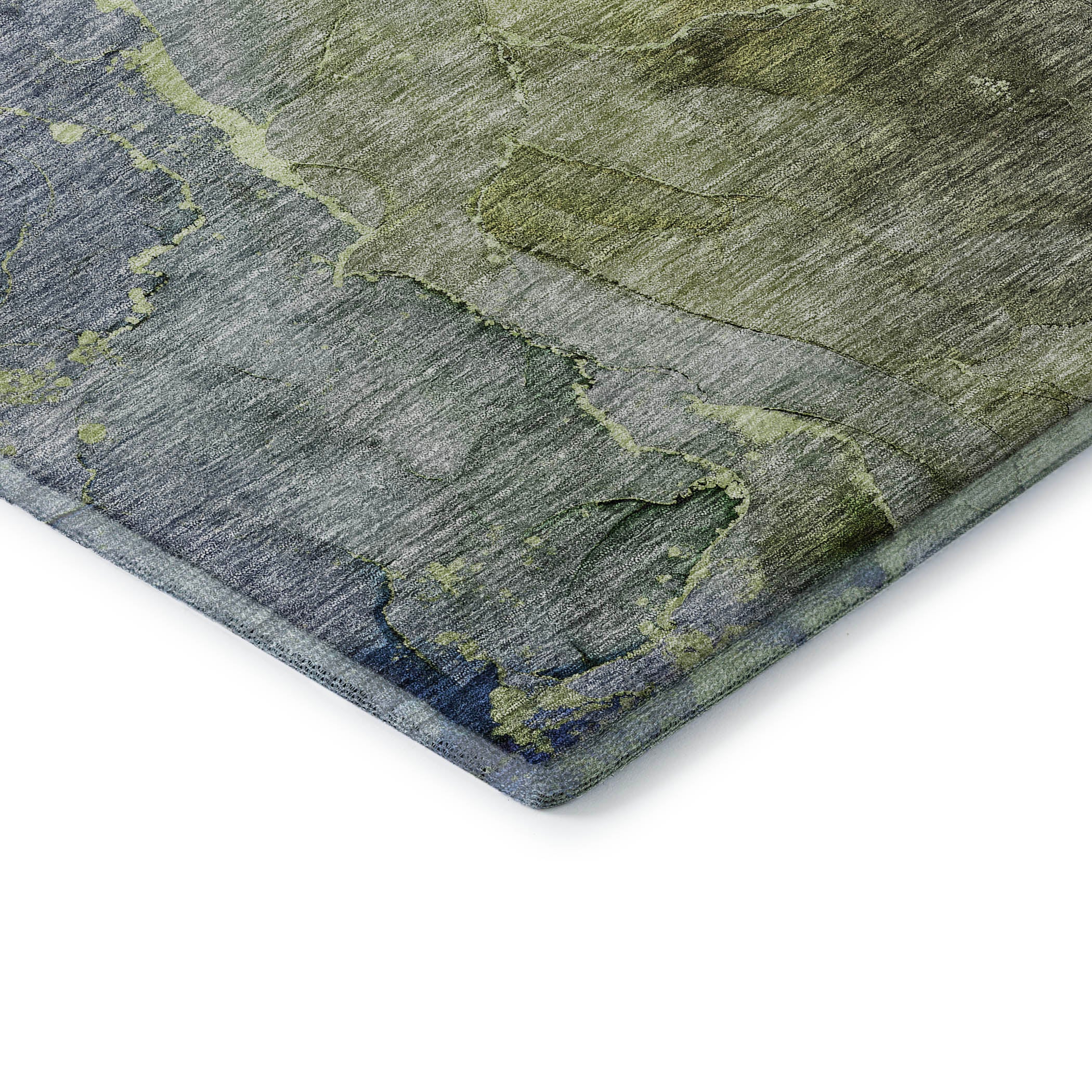 Athens Machine Washable Transitional Olive Green Rug 1'8" x 2'6" #shape_Rectangle