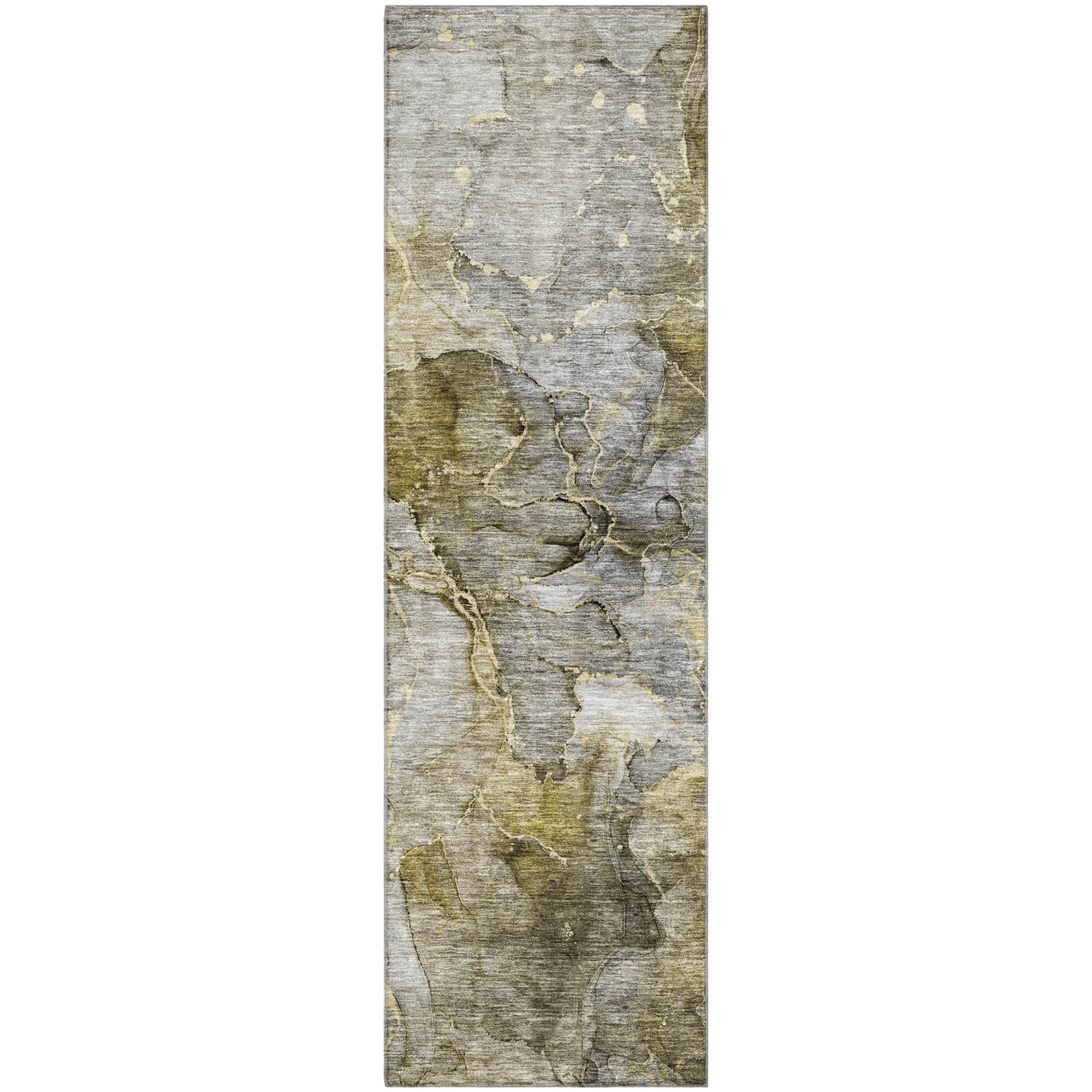 Athens Machine Washable Transitional Taupe Brown Rug 2'3" x 7'6" #shape_Runner