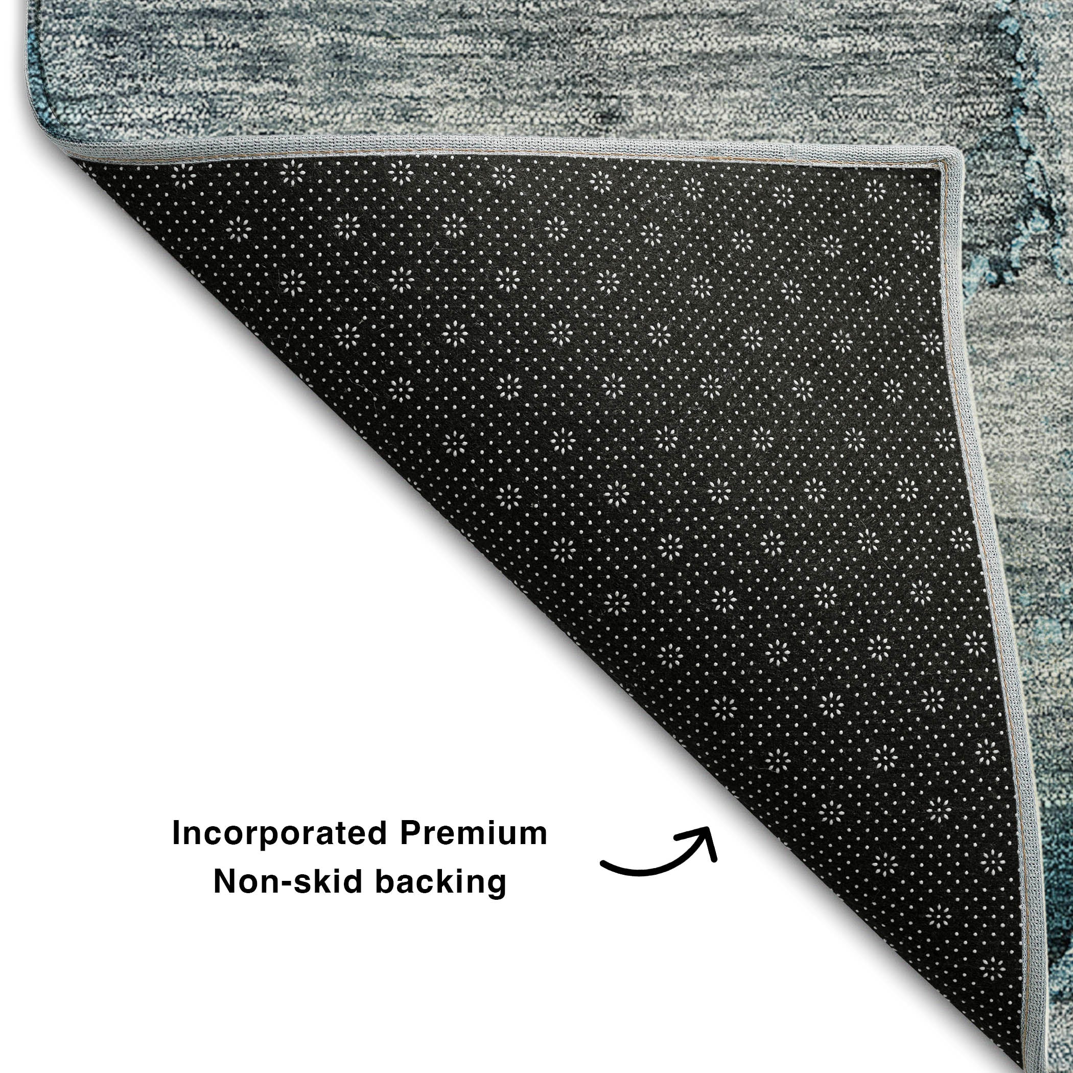Athens Machine Washable Transitional Teal Rug 1'8" x 2'6" #shape_Rectangle