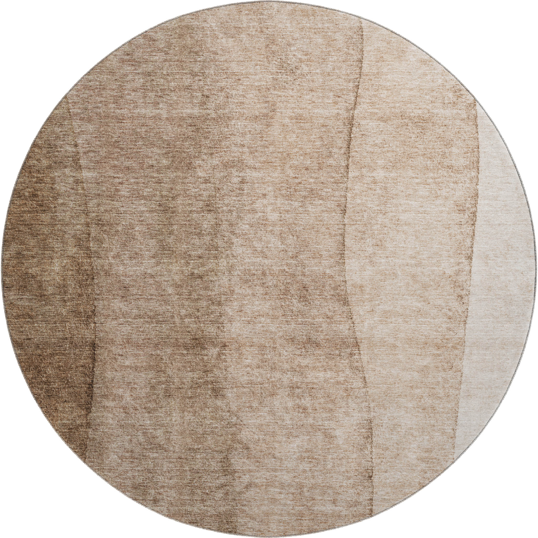 Florence Machine Washable Transitional Brown Rug 8' x 8' #shape_Round