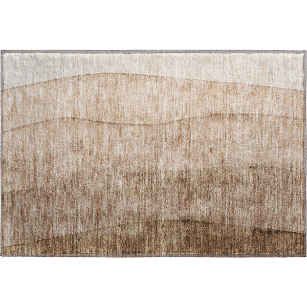 Florence Machine Washable Transitional Brown Rug 1'8" x 2'6"
