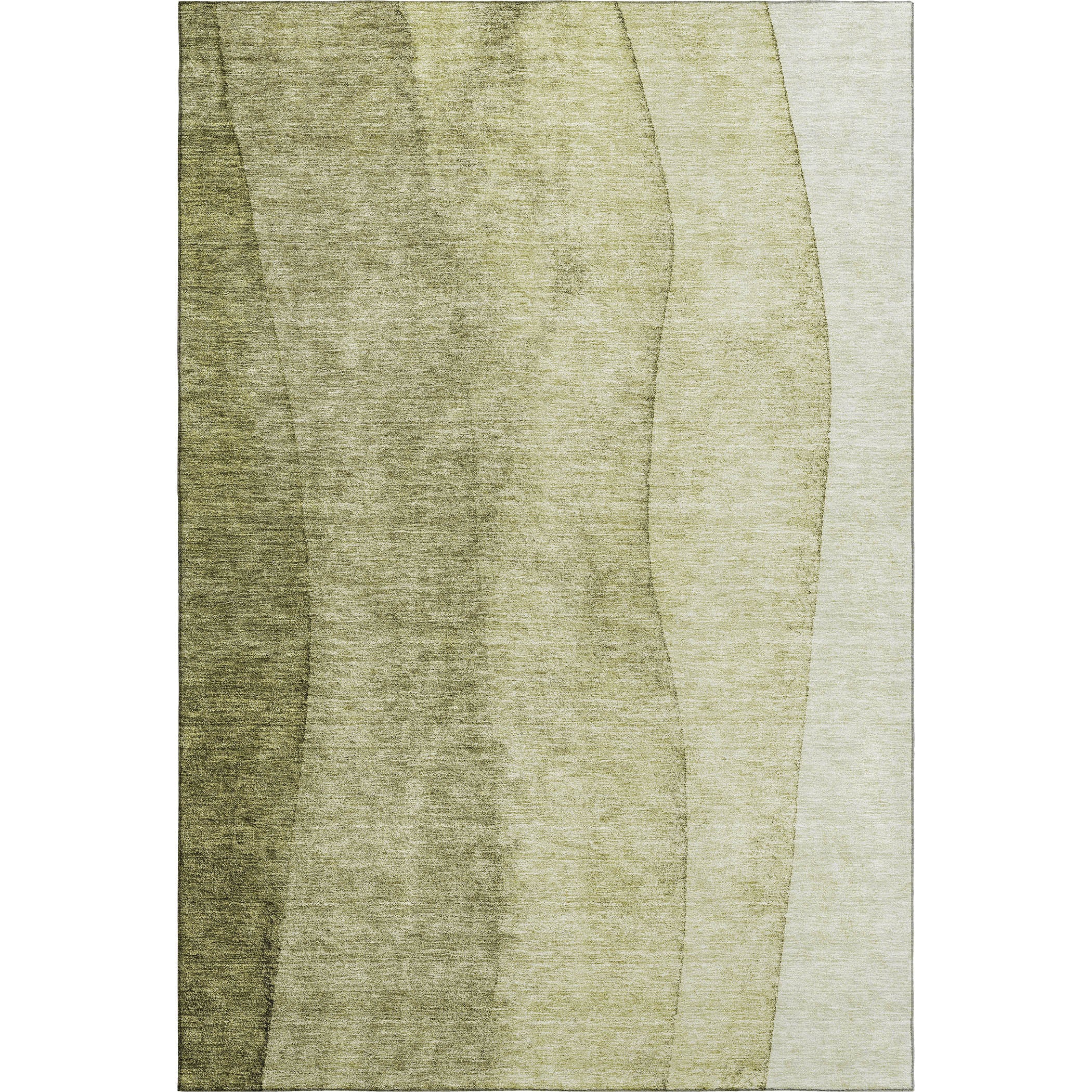Florence Machine Washable Transitional Olive Green Rug 2'6" x 3'10" #shape_Rectangle