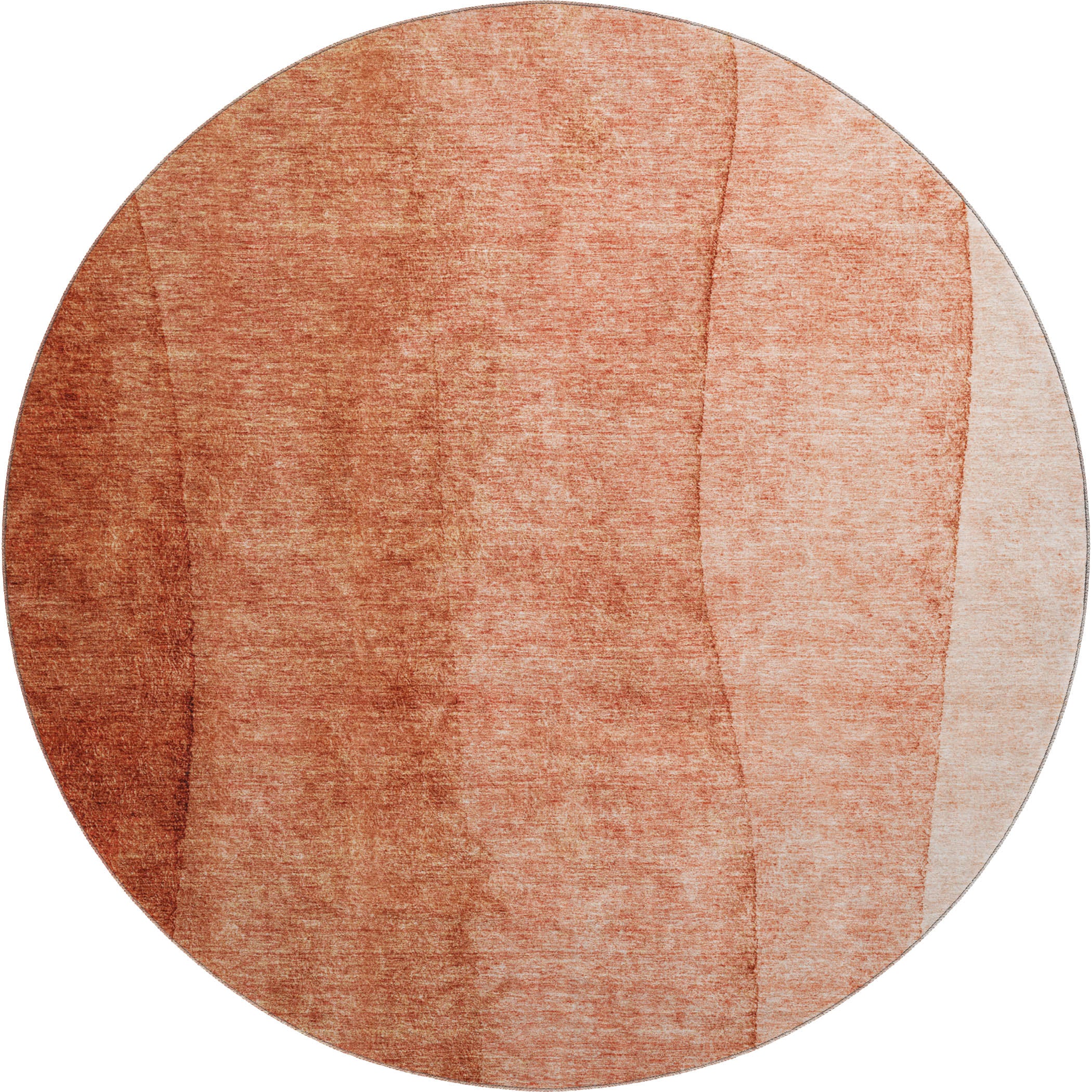 Florence Machine Washable Transitional Paprika Orange Rug 8' x 8' #shape_Round