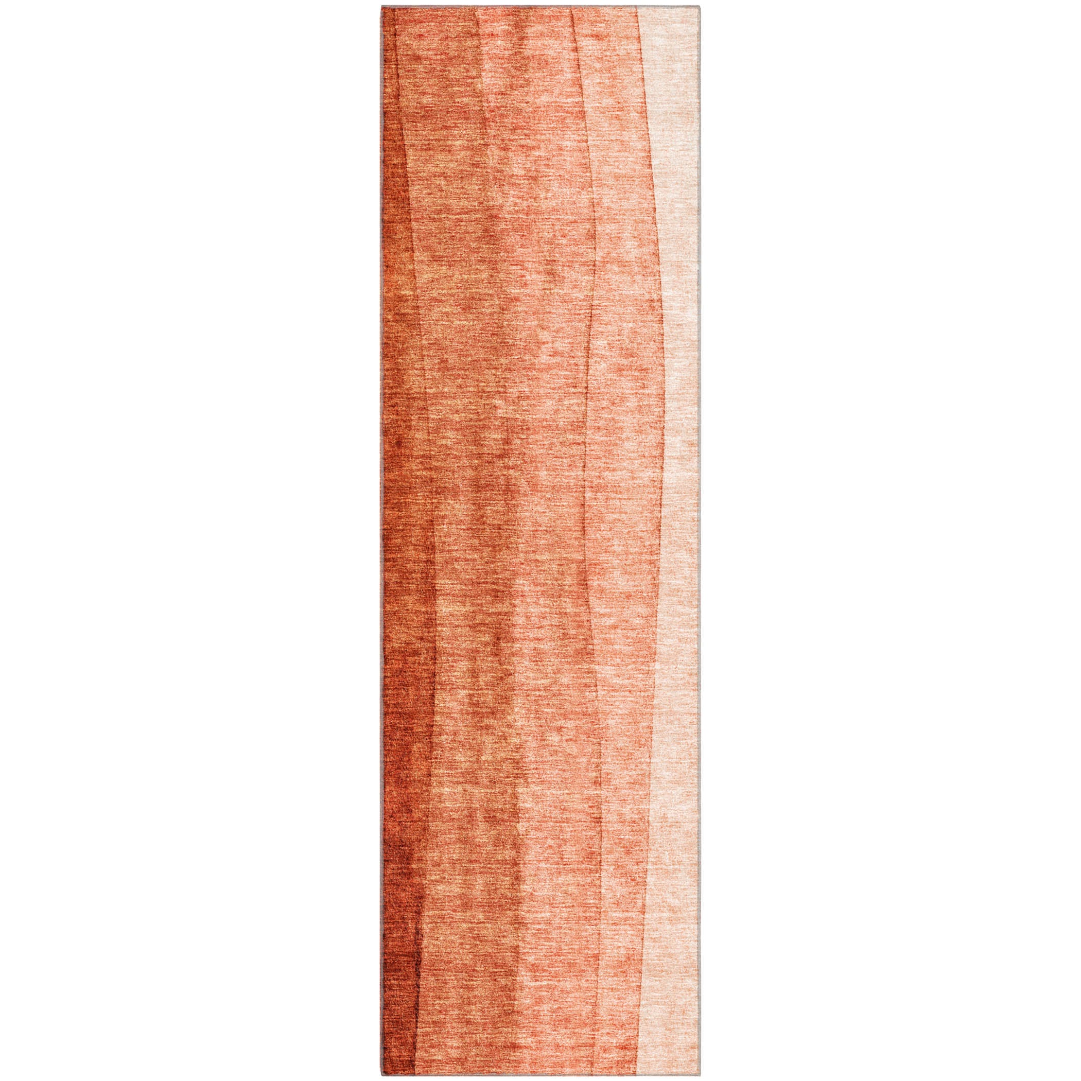 Florence Machine Washable Transitional Paprika Orange Rug 2'3" x 7'6" #shape_Runner