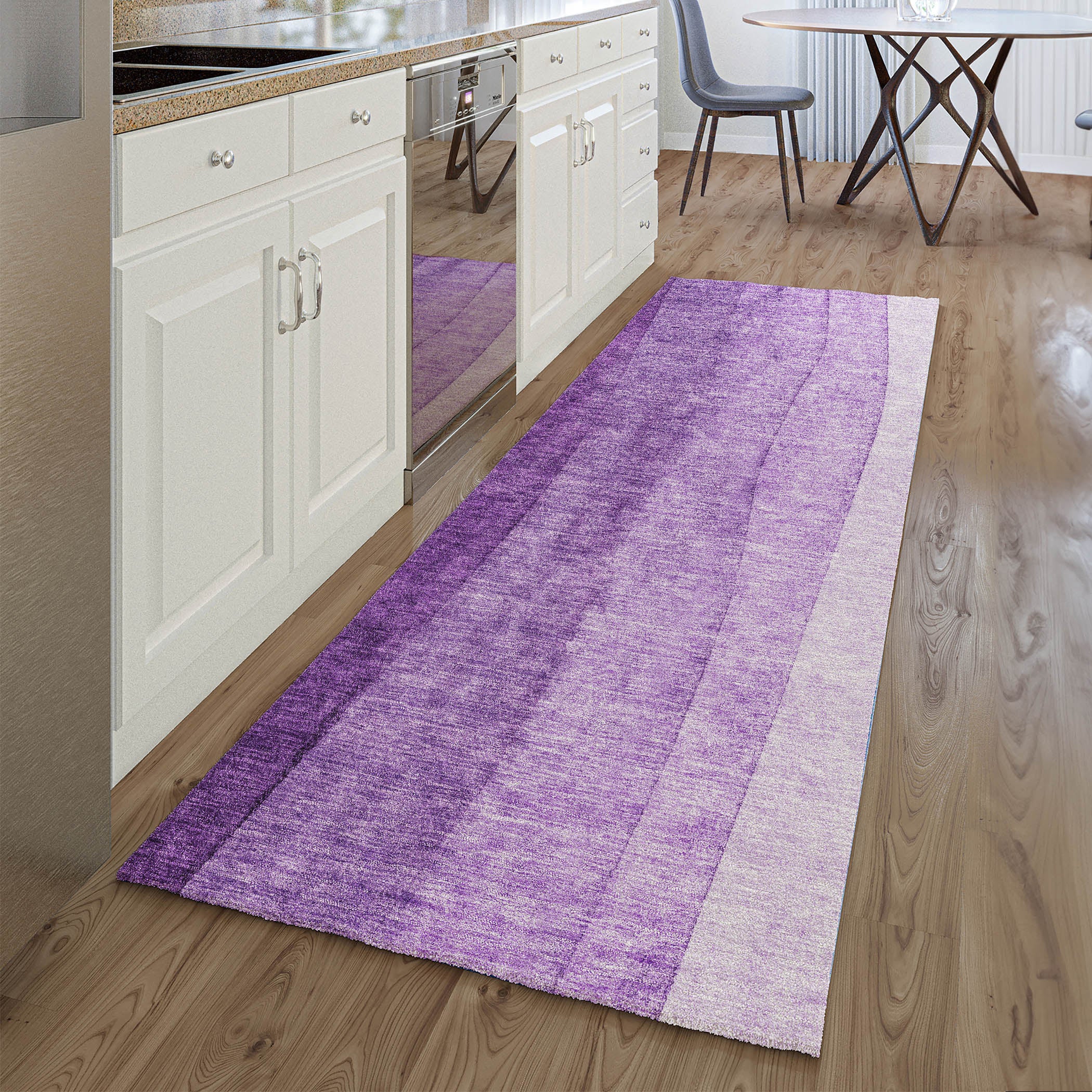 Florence Machine Washable Transitional Purple Rug 2'3" x 7'6" #shape_Runner