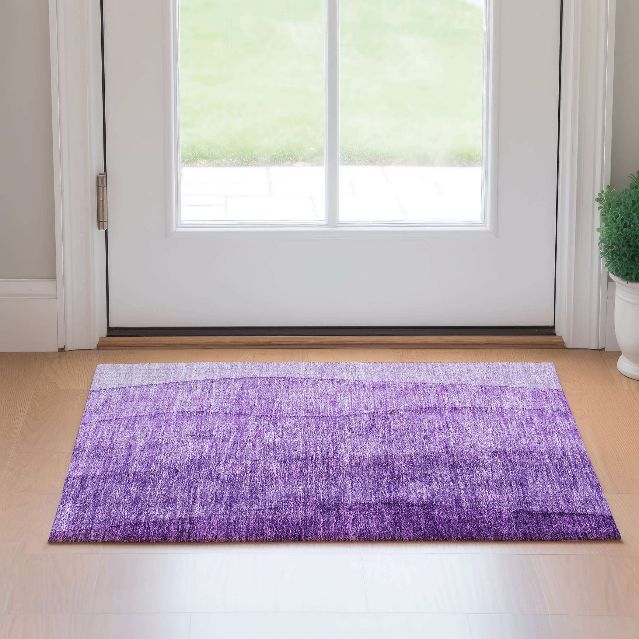 Florence Machine Washable Transitional Purple Rug 1'8" x 2'6" #shape_Rectangle