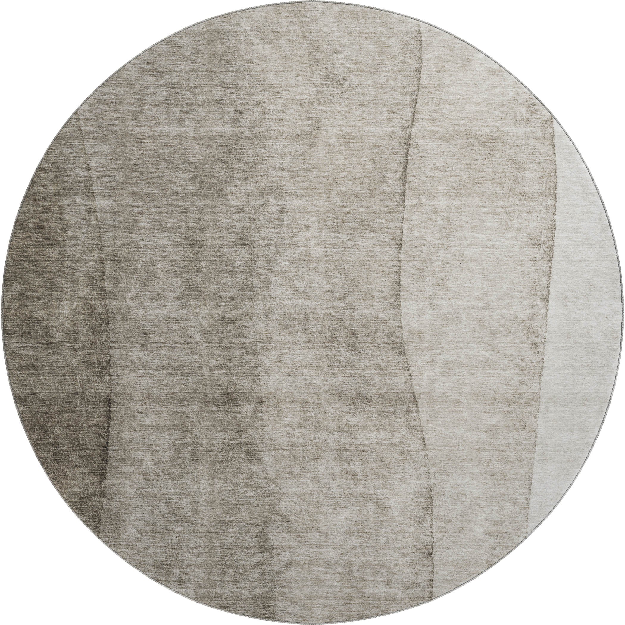 Florence Machine Washable Transitional Taupe Brown Rug 8' x 8' #shape_Round