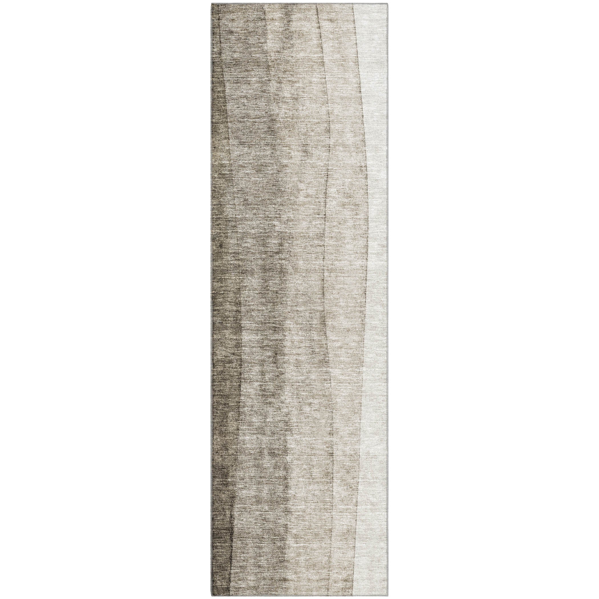 Florence Machine Washable Transitional Taupe Brown Rug 2'3" x 7'6" #shape_Runner