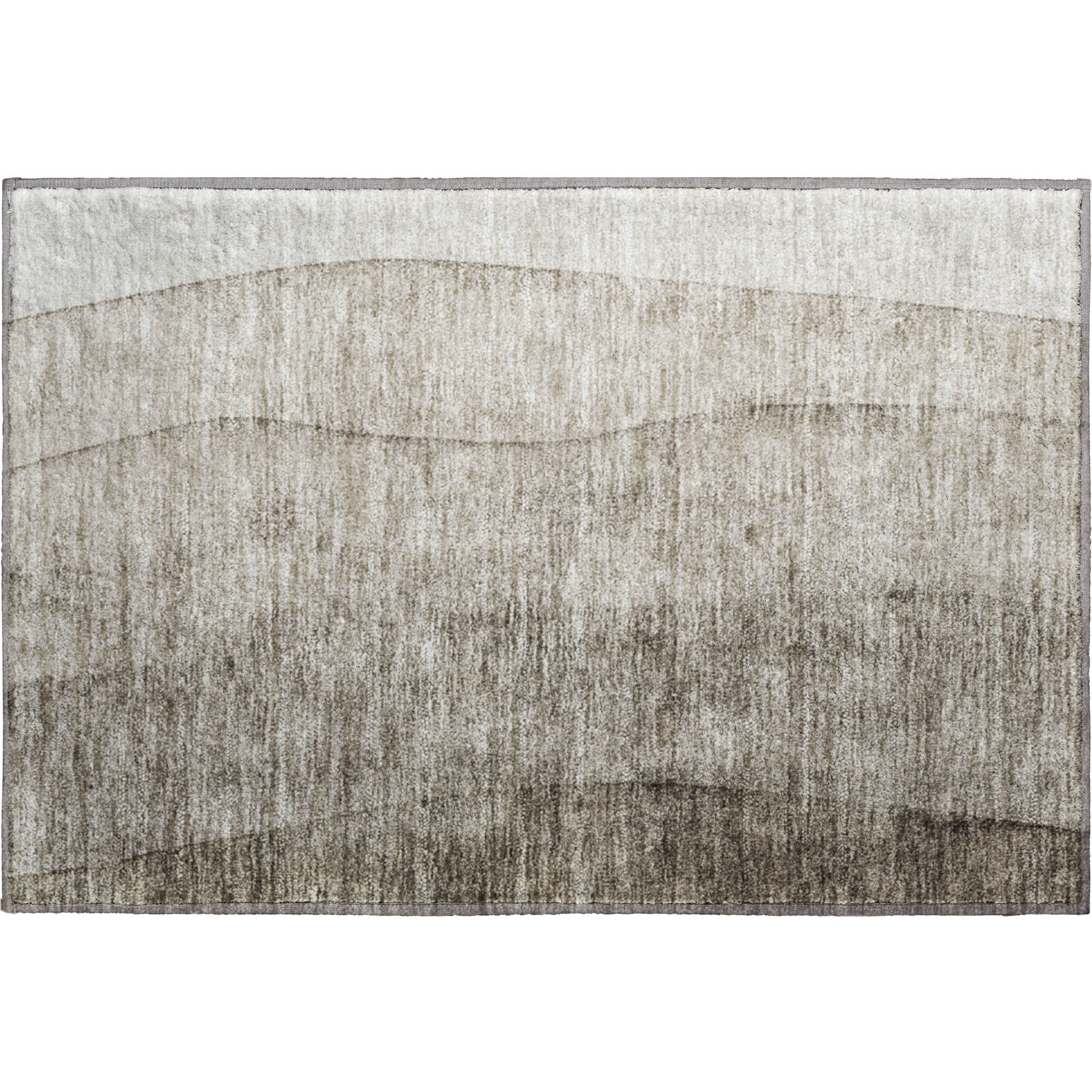 Florence Machine Washable Transitional Taupe Brown Rug 1'8" x 2'6" #shape_Rectangle