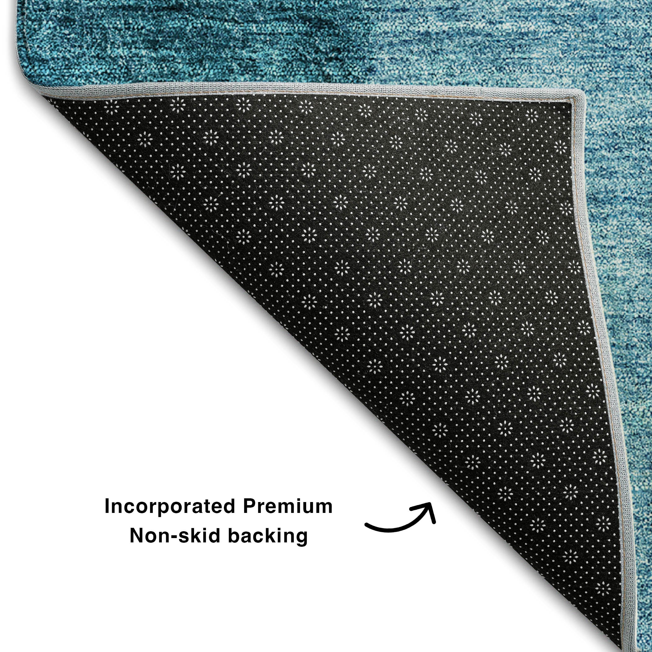 Florence Machine Washable Transitional Teal Rug 1'8" x 2'6" #shape_Rectangle