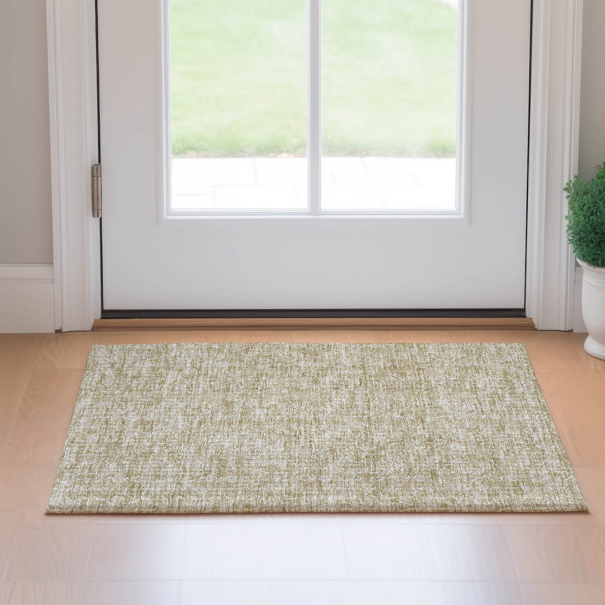 Montevideo Machine Washable Transitional Beige Brown Rug 1'8" x 2'6" #shape_Rectangle
