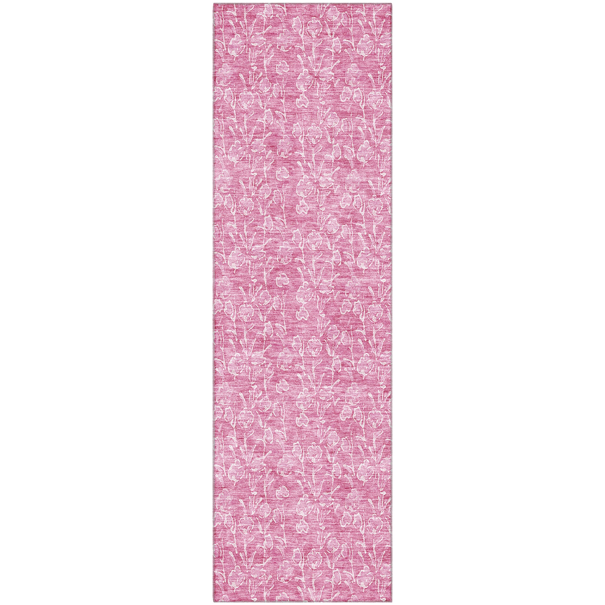 Montevideo Machine Washable Transitional Blush Pink Rug 2'3" x 7'6" #shape_Runner