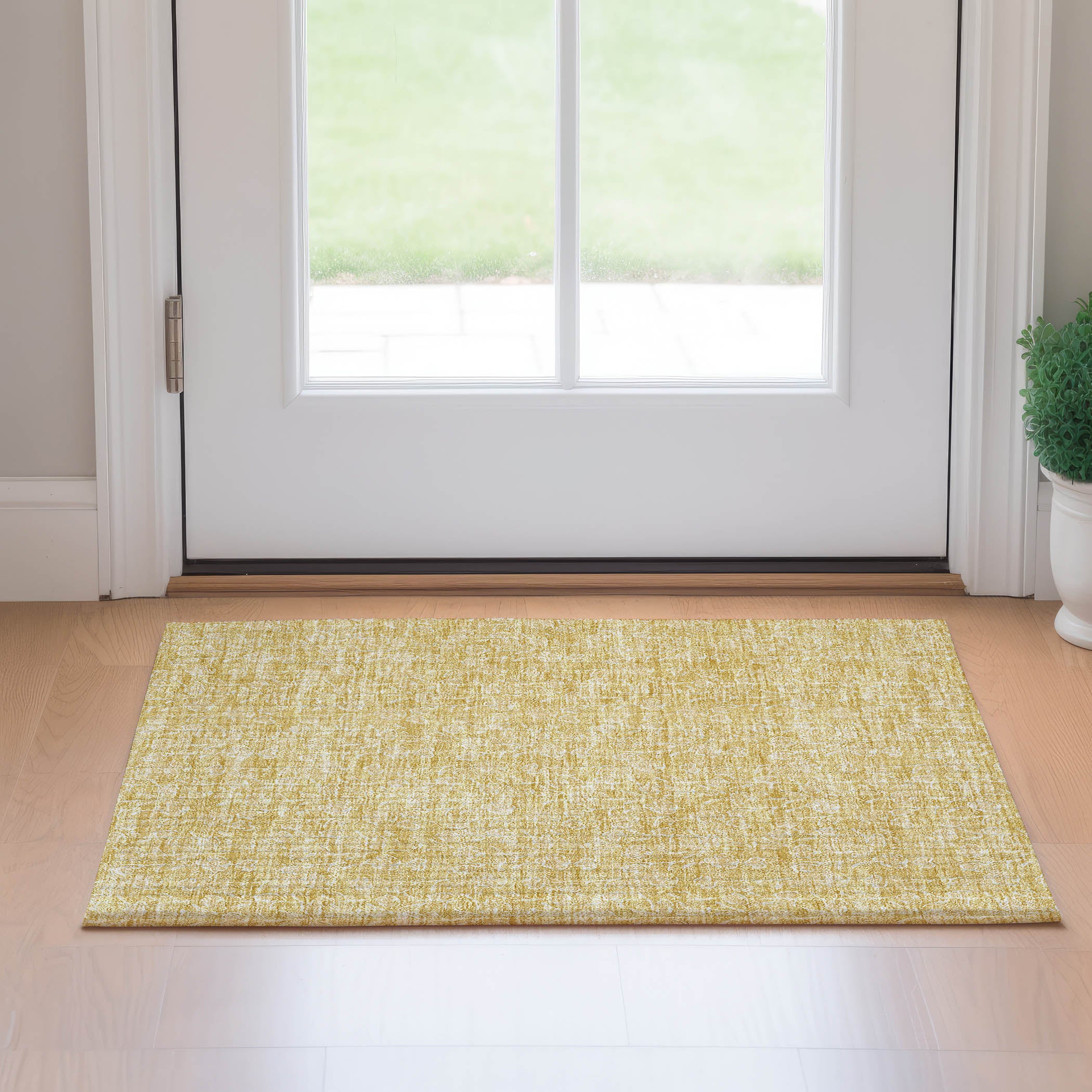 Montevideo Machine Washable Transitional Gold Rug 1'8" x 2'6" #shape_Rectangle