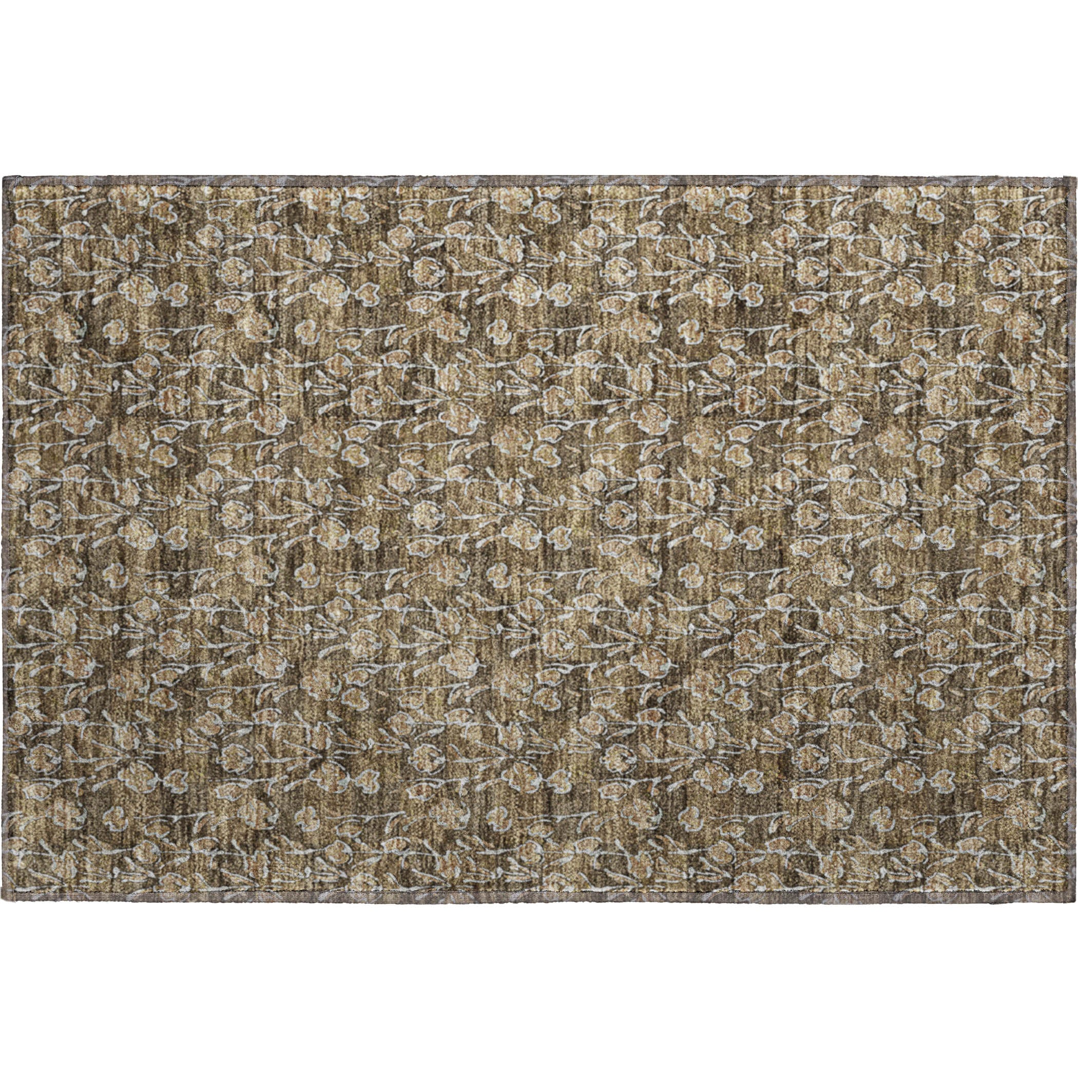 Kyoto Machine Washable Transitional Brown Rug 1'8" x 2'6" #shape_Rectangle
