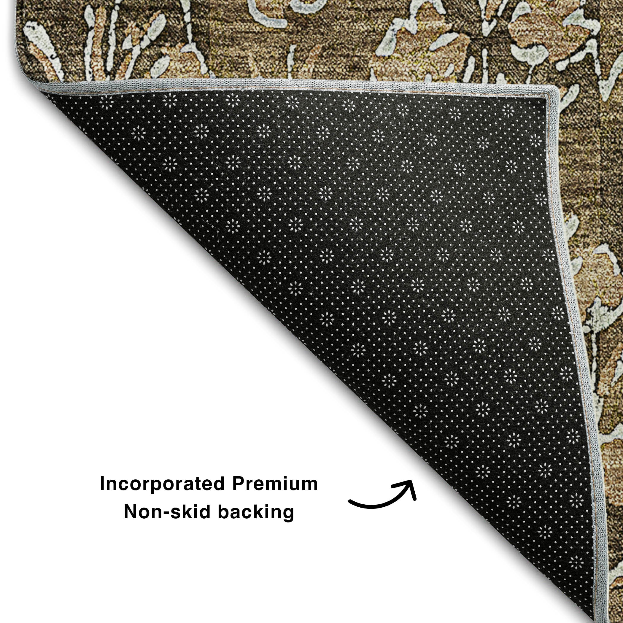 Kyoto Machine Washable Transitional Brown Rug 1'8" x 2'6" #shape_Rectangle