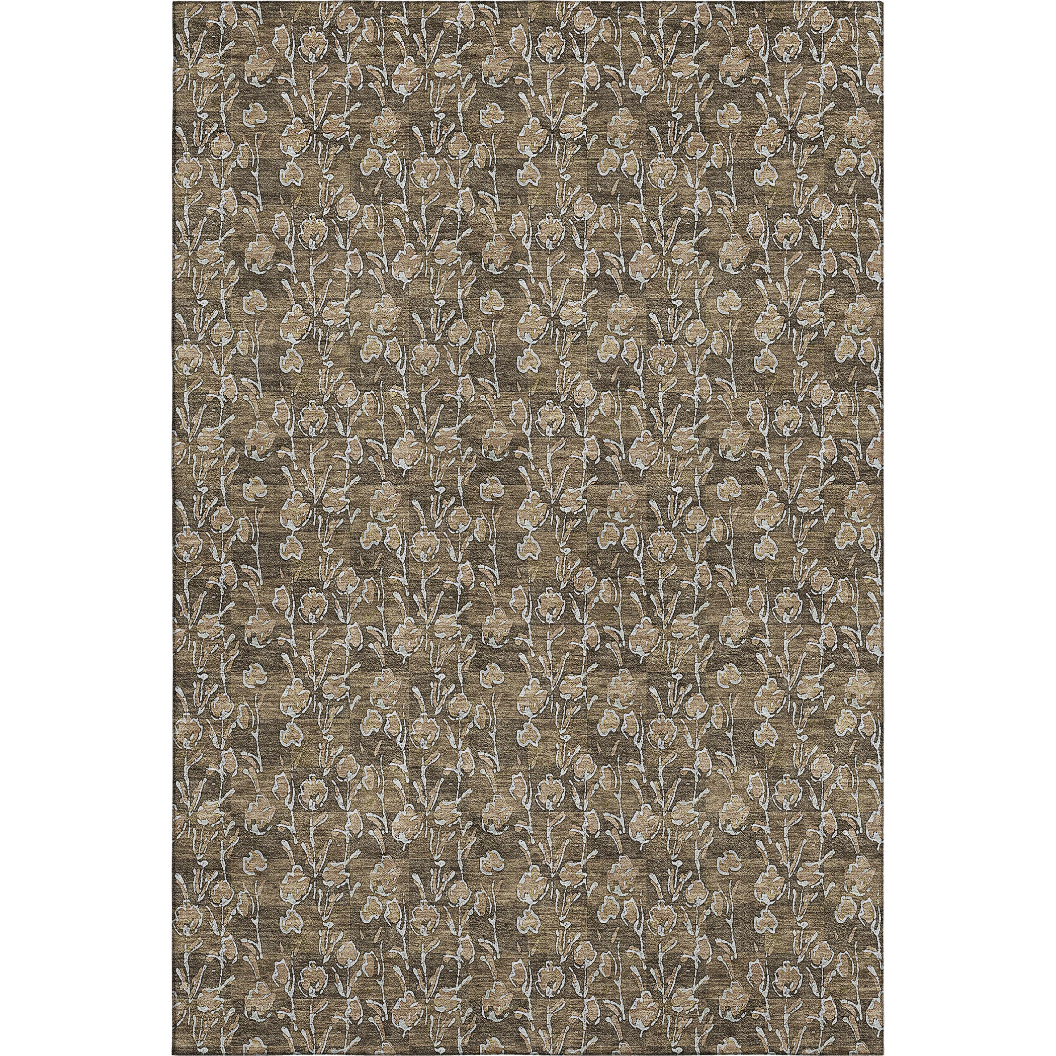 Kyoto Machine Washable Transitional Brown Rug 2'6" x 3'10" #shape_Rectangle