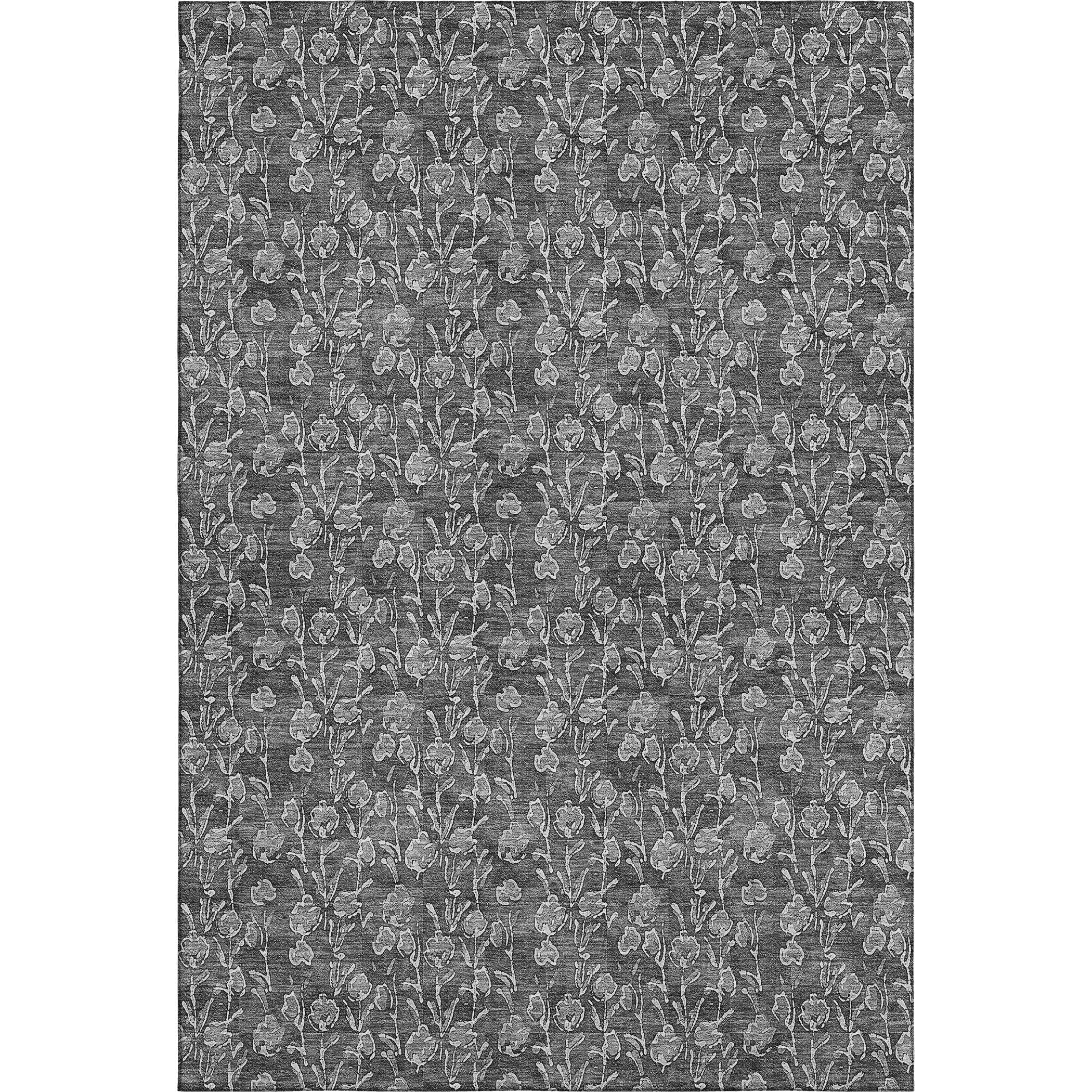 Kyoto Machine Washable Transitional Gray Rug 2'6" x 3'10" #shape_Rectangle