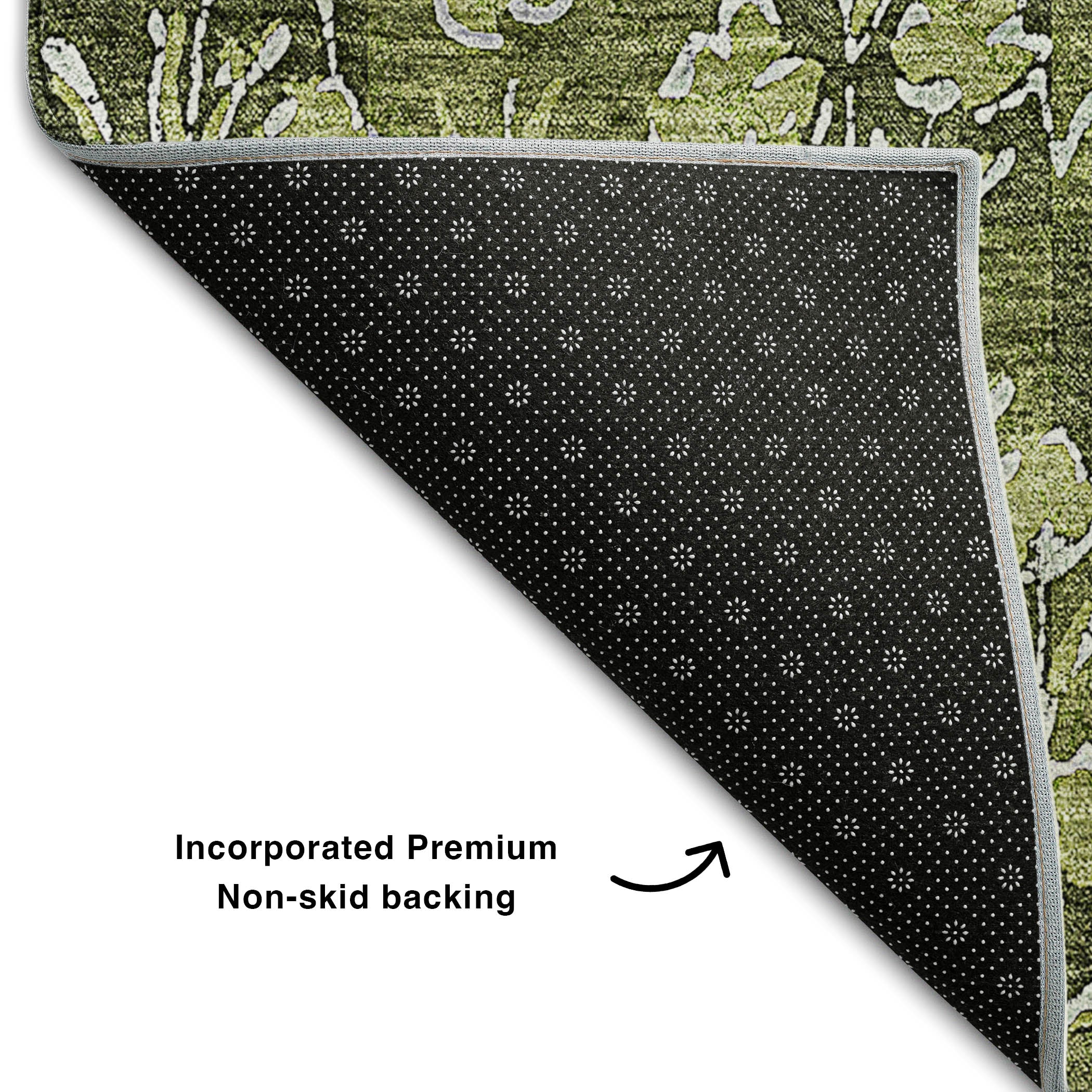 Kyoto Machine Washable Transitional Olive Green Rug 1'8" x 2'6" #shape_Rectangle
