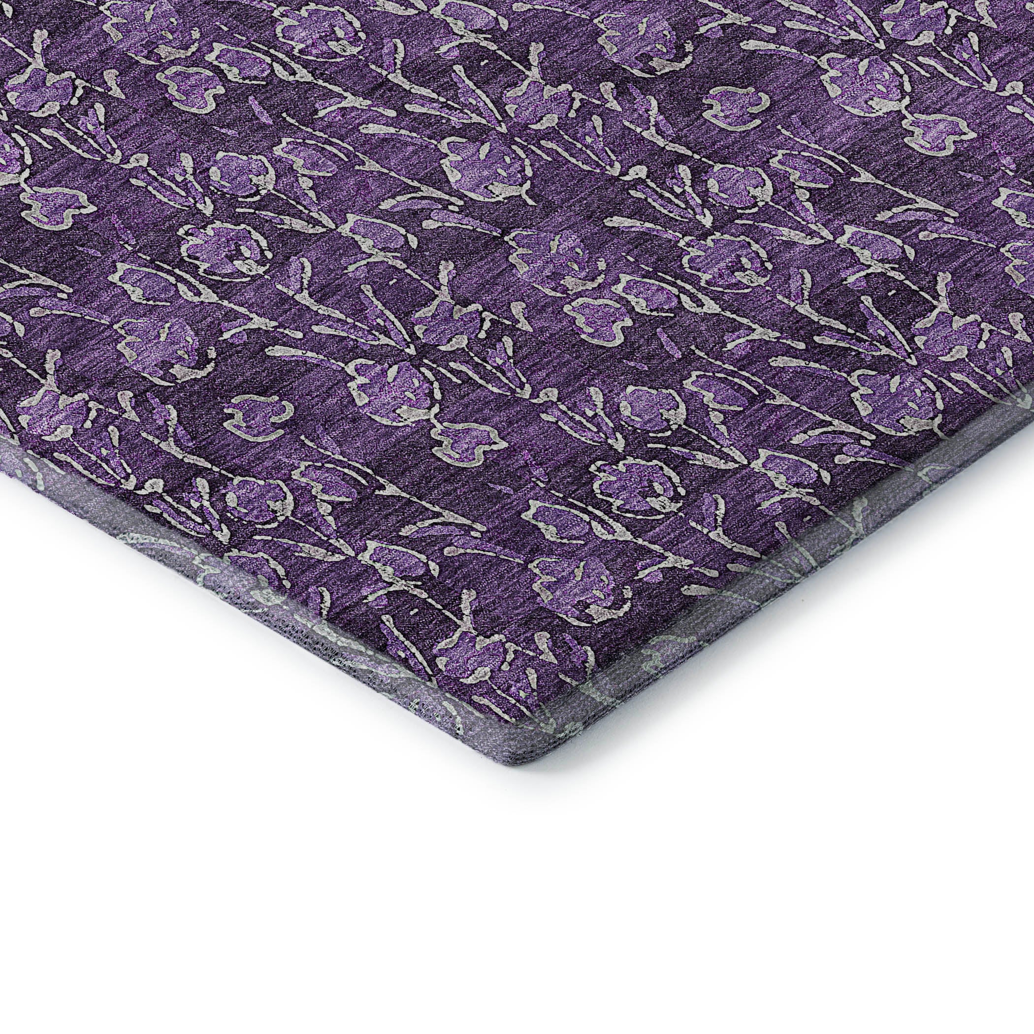 Kyoto Machine Washable Transitional Purple Rug 1'8" x 2'6" #shape_Rectangle