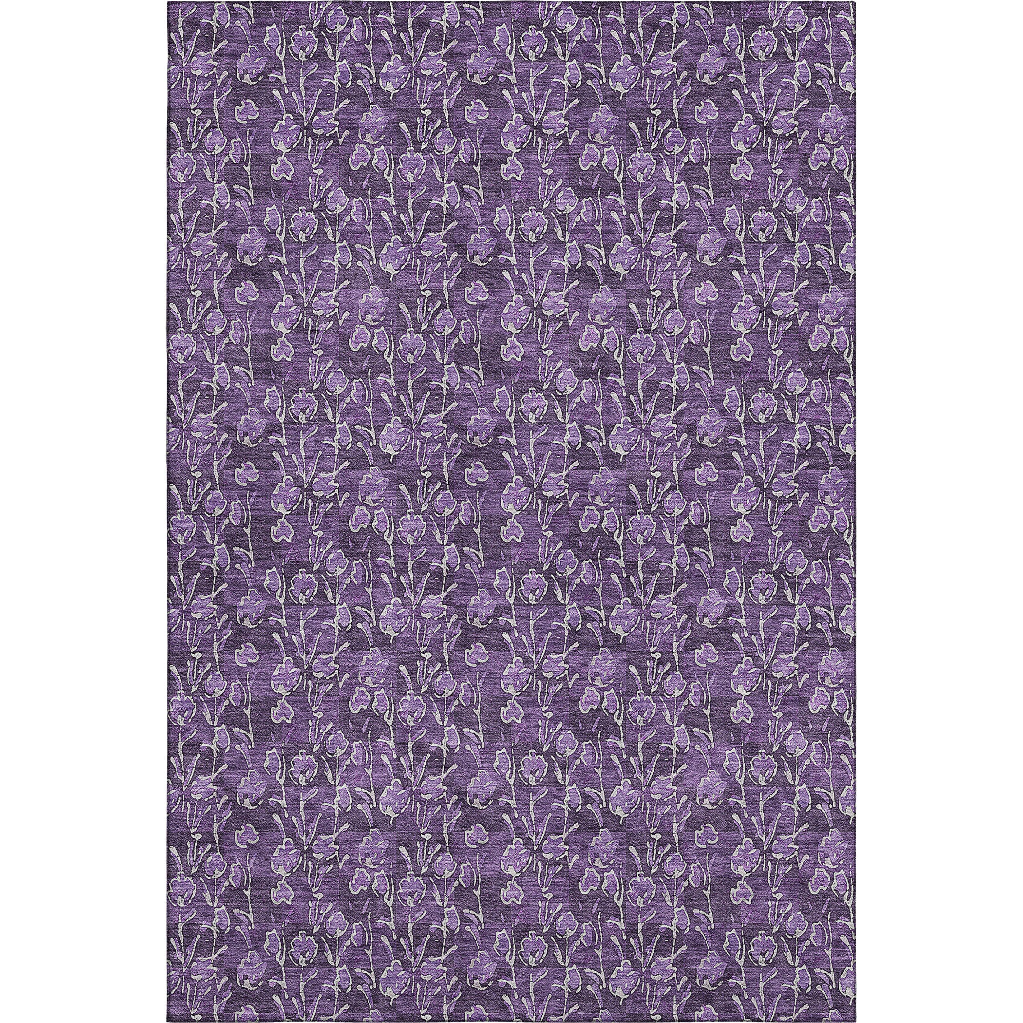 Kyoto Machine Washable Transitional Purple Rug 2'6" x 3'10" #shape_Rectangle