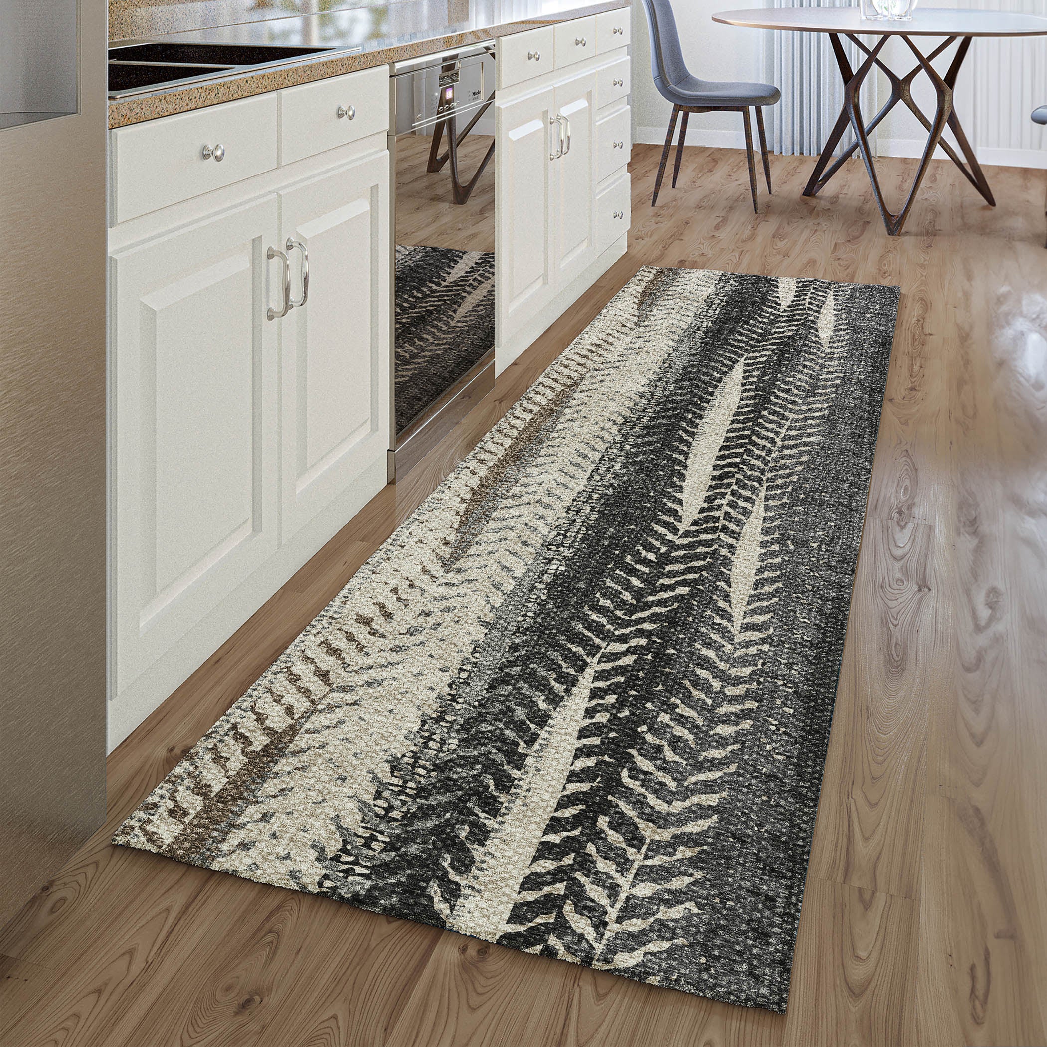 Havana Machine Washable Transitional Brown Rug 2'3" x 7'6" #shape_Runner