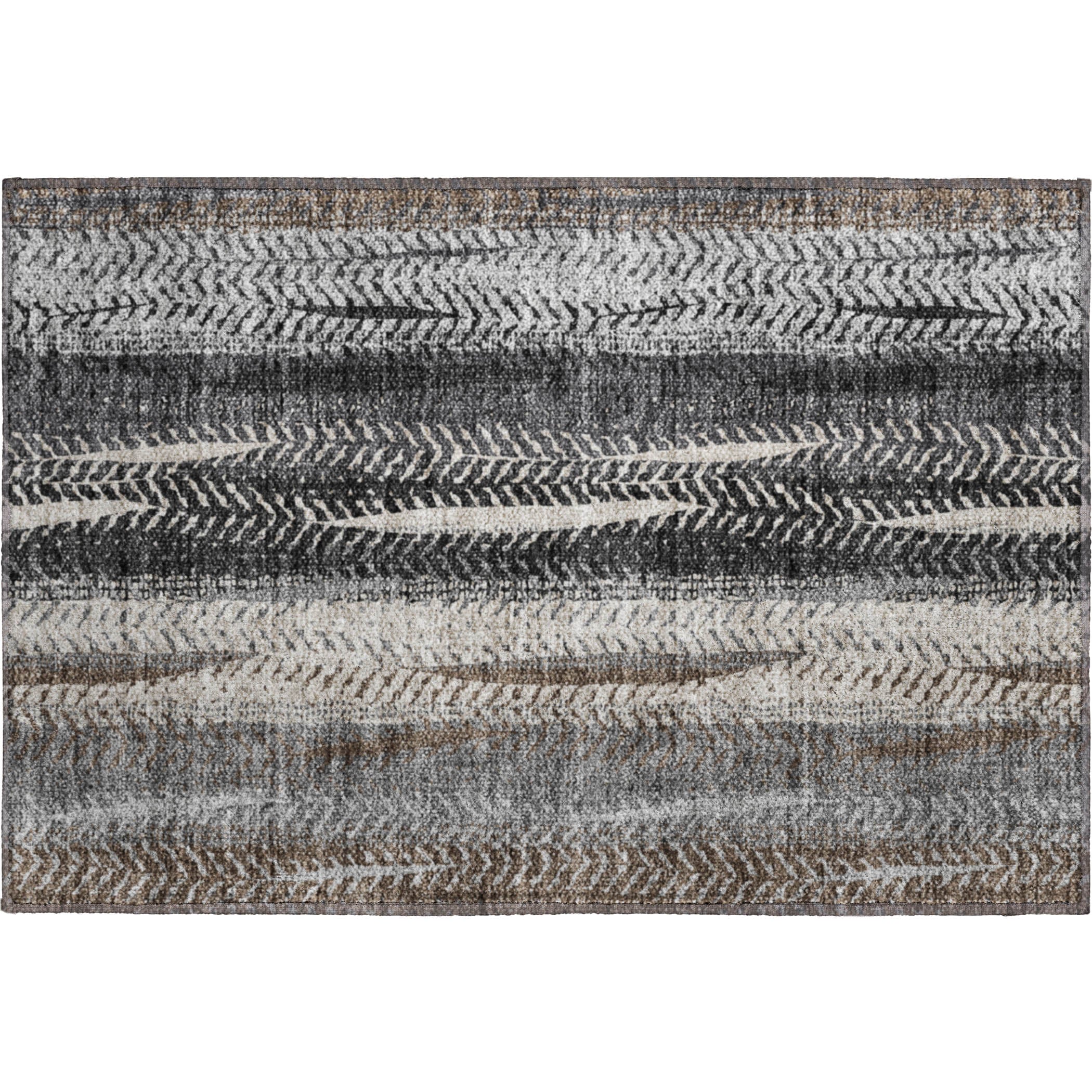 Havana Machine Washable Transitional Brown Rug 1'8" x 2'6" #shape_Rectangle