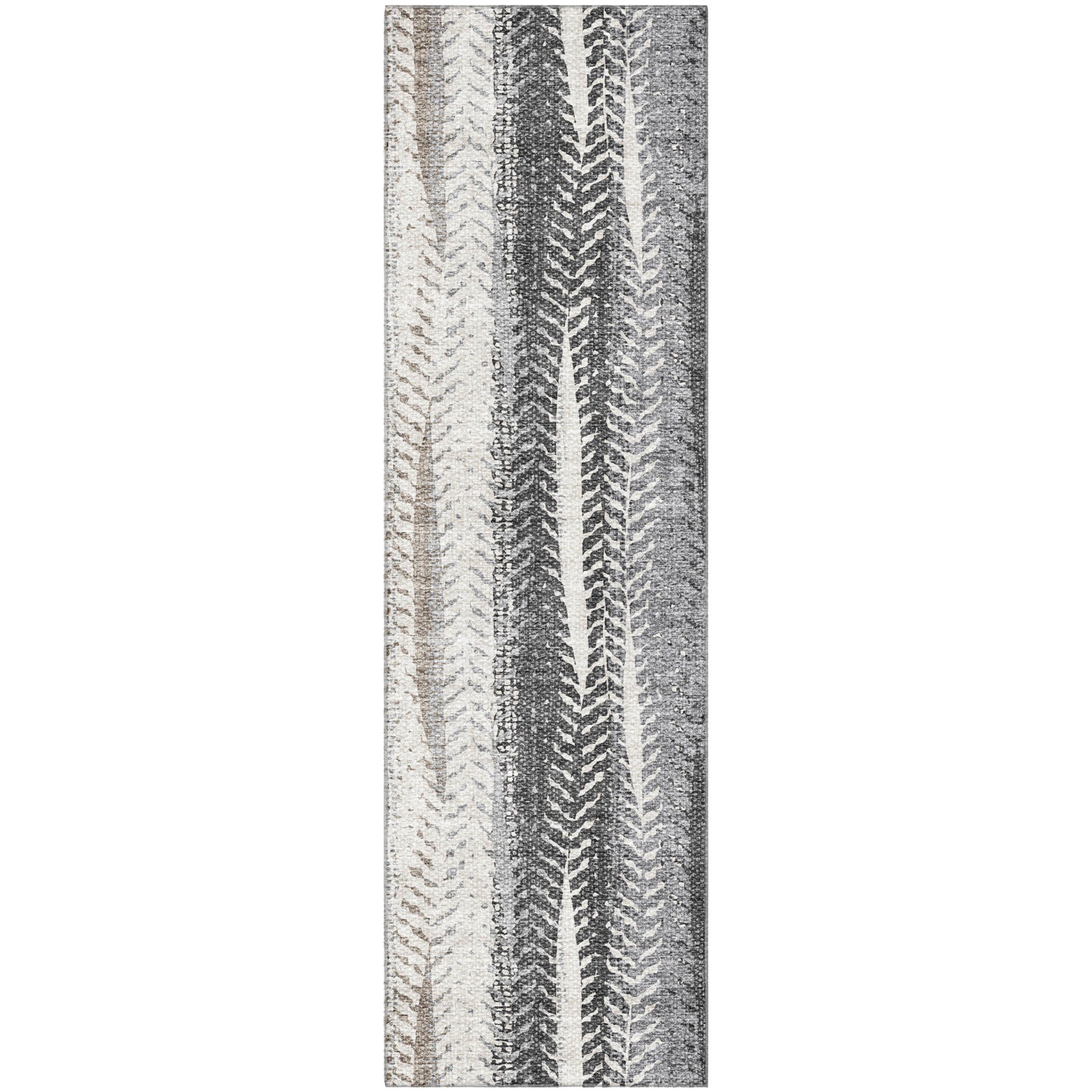 Havana Machine Washable Transitional Khaki Brown Rug 2'3" x 7'6" #shape_Runner