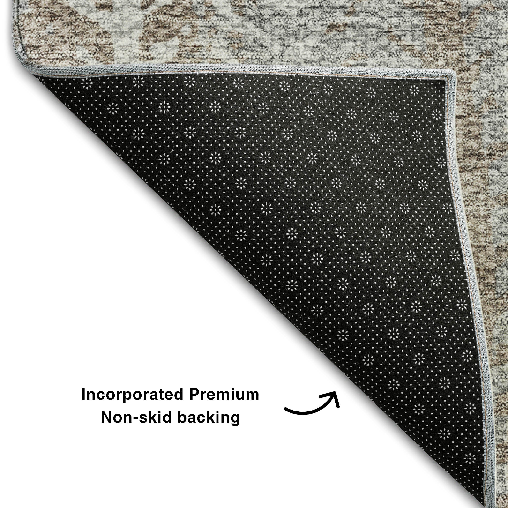 Havana Machine Washable Transitional Khaki Brown Rug 1'8" x 2'6" #shape_Rectangle