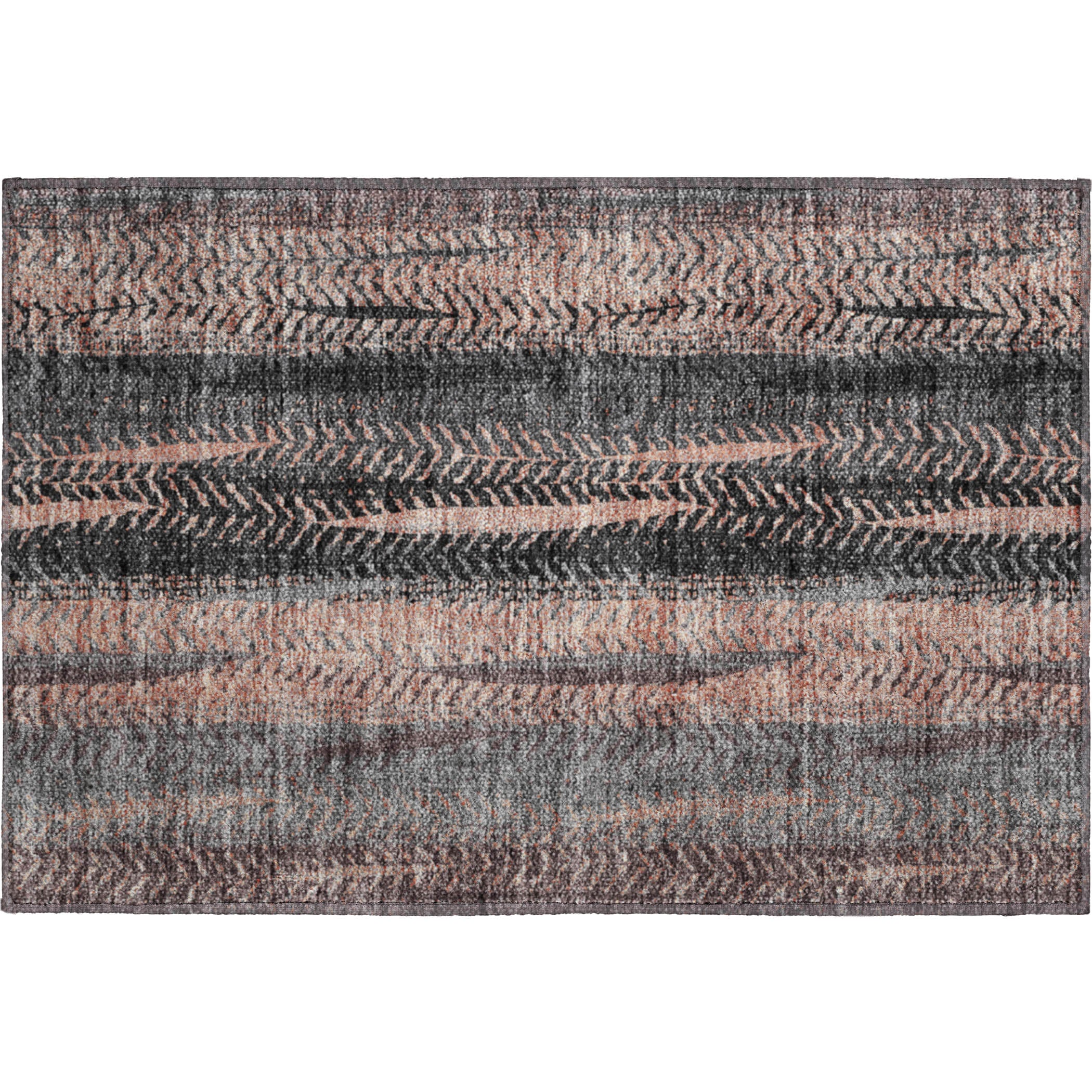 Havana Machine Washable Transitional Terracotta Orange Rug 1'8" x 2'6" #shape_Rectangle