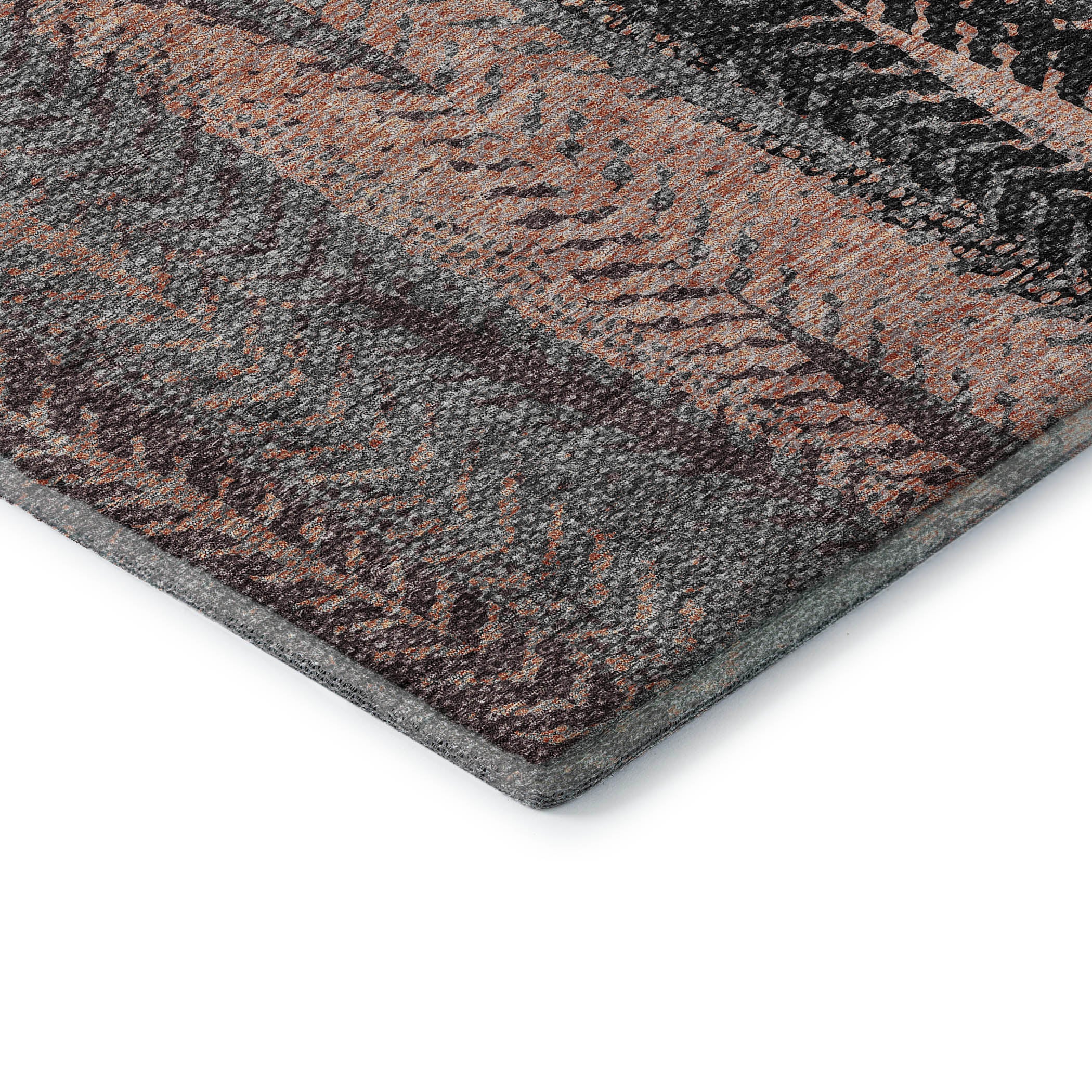 Havana Machine Washable Transitional Terracotta Orange Rug 1'8" x 2'6" #shape_Rectangle