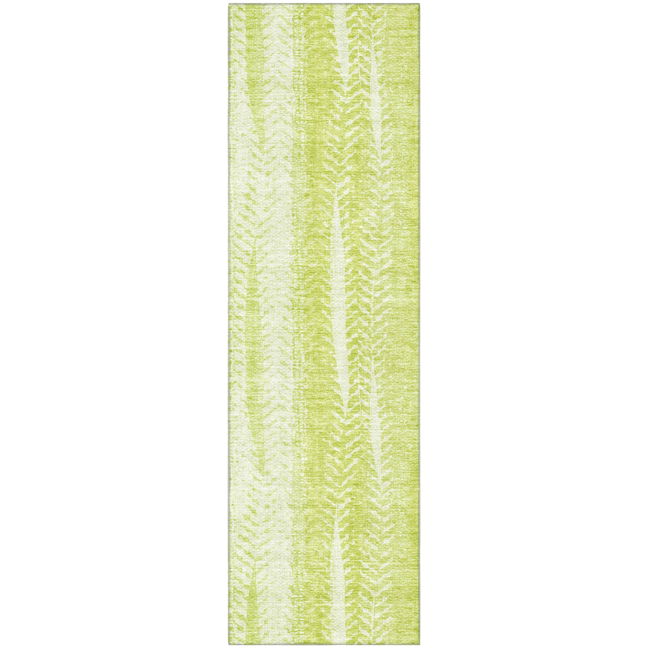 Dublin Machine Washable Transitional Aloe Green Rug 2'3" x 7'6" #shape_Runner