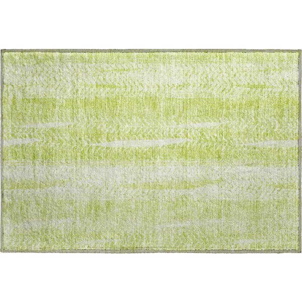 Dublin Machine Washable Transitional Aloe Green Rug 1'8" x 2'6"