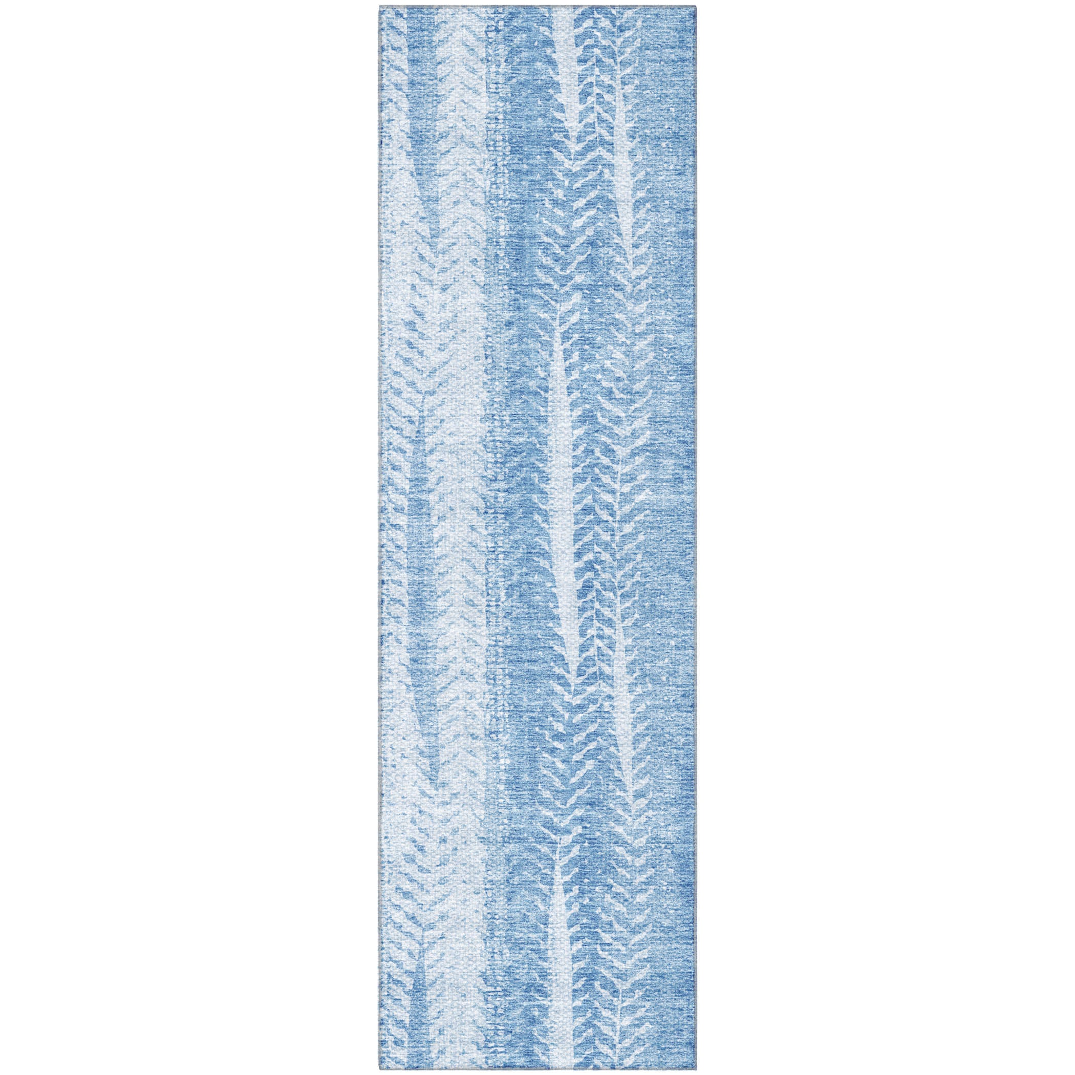 Dublin Machine Washable Transitional Sky Blue Rug 2'3" x 7'6" #shape_Runner