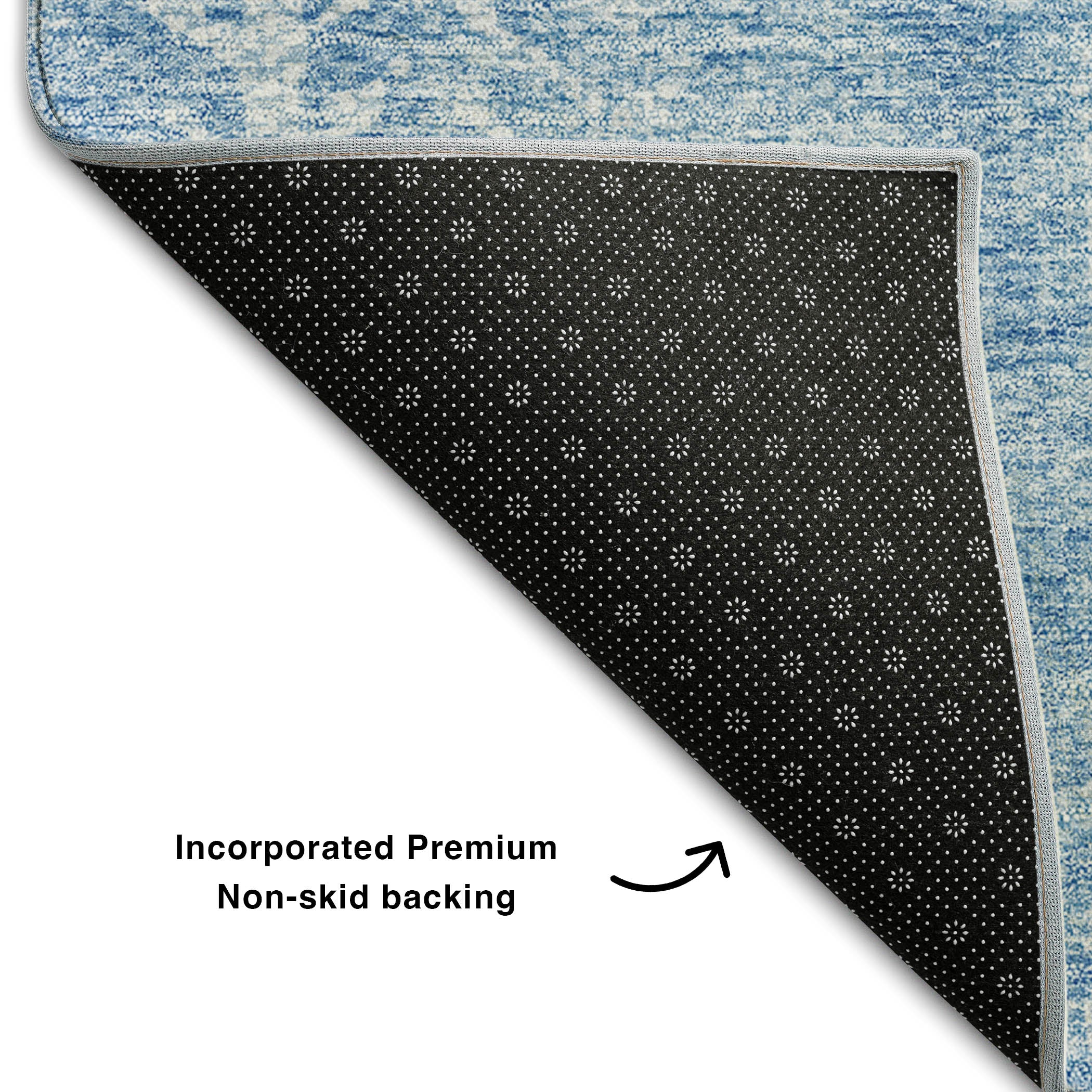 Dublin Machine Washable Transitional Sky Blue Rug 1'8" x 2'6" #shape_Rectangle