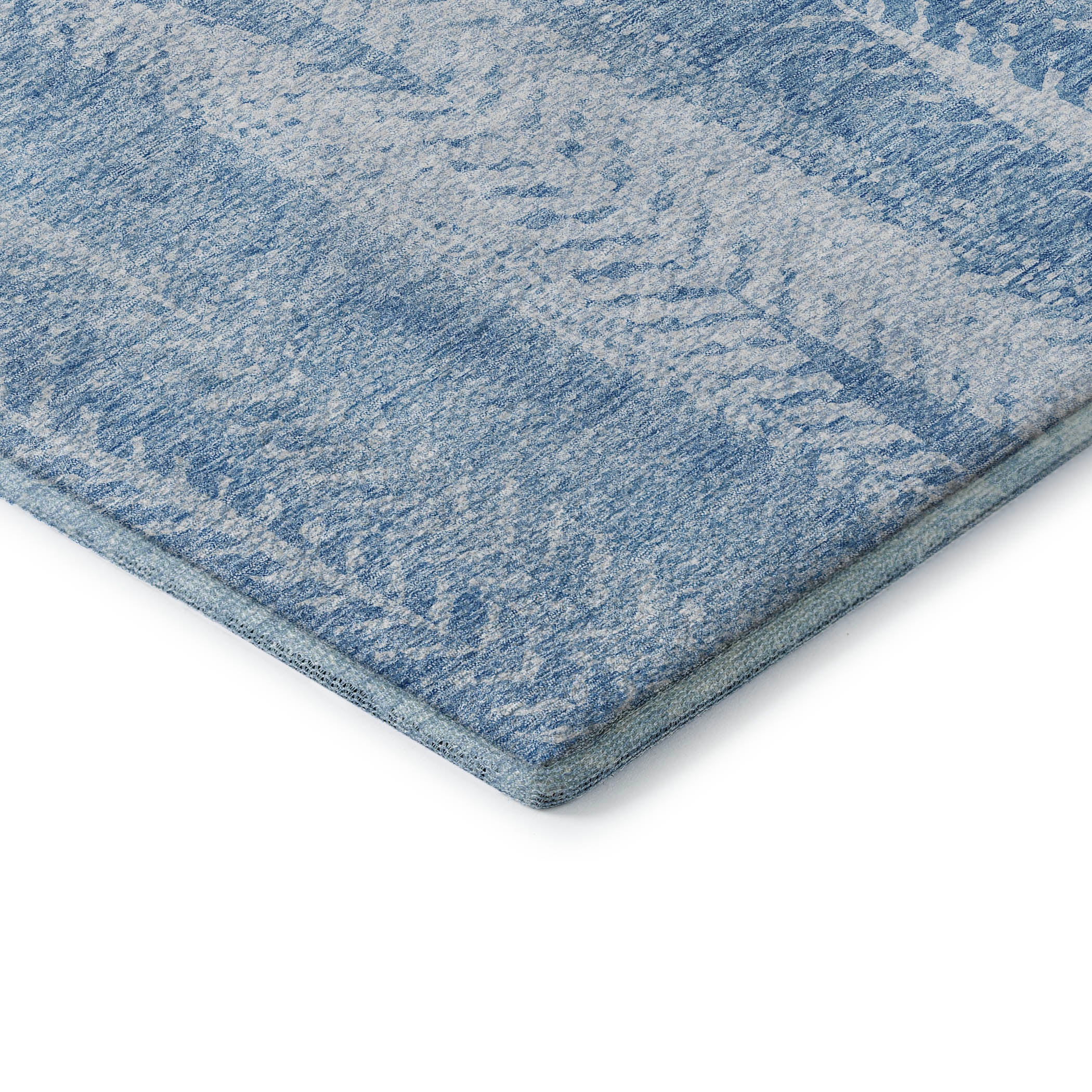 Dublin Machine Washable Transitional Sky Blue Rug 1'8" x 2'6" #shape_Rectangle