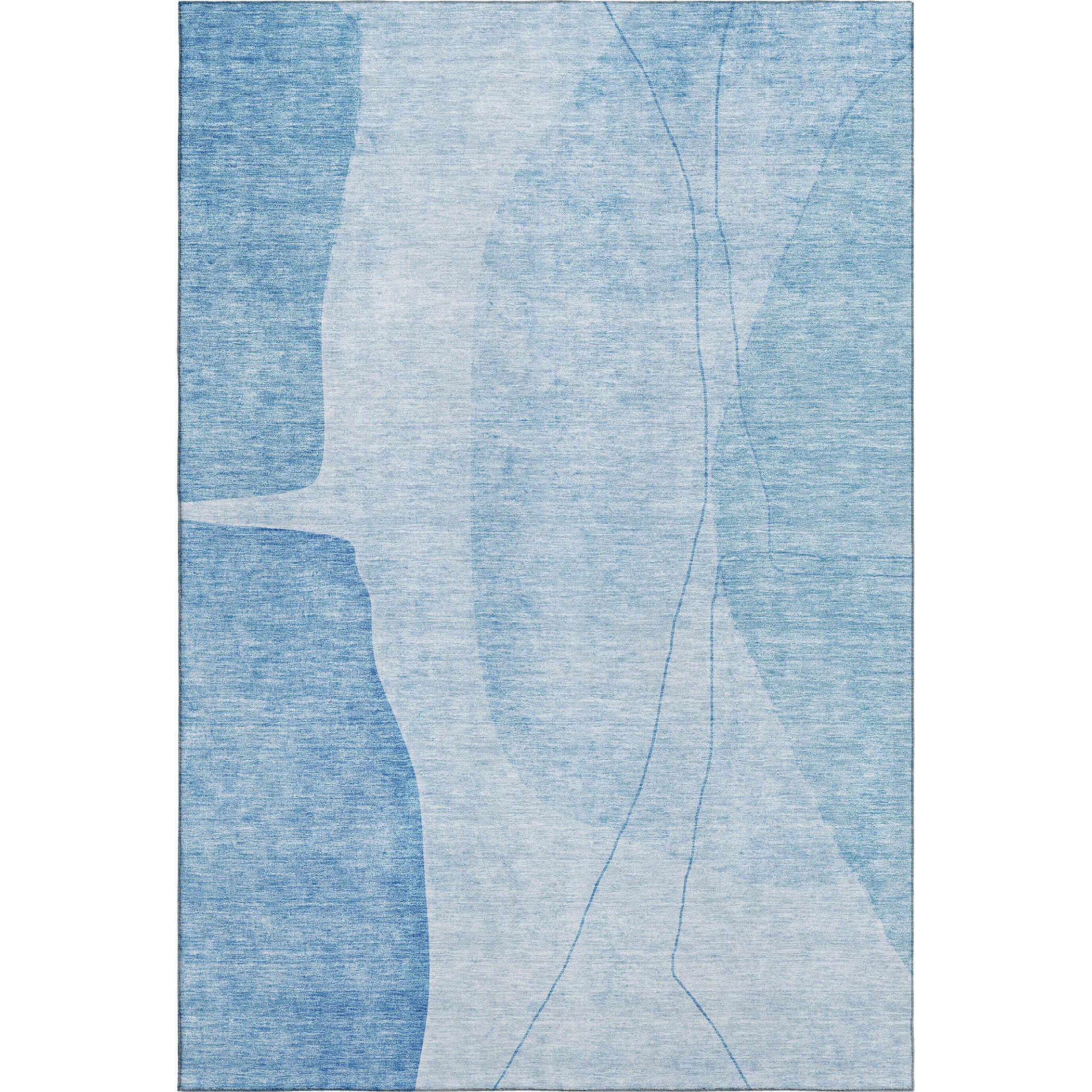 Oslo Machine Washable Transitional Blue Rug 2'6" x 3'10" #shape_Rectangle