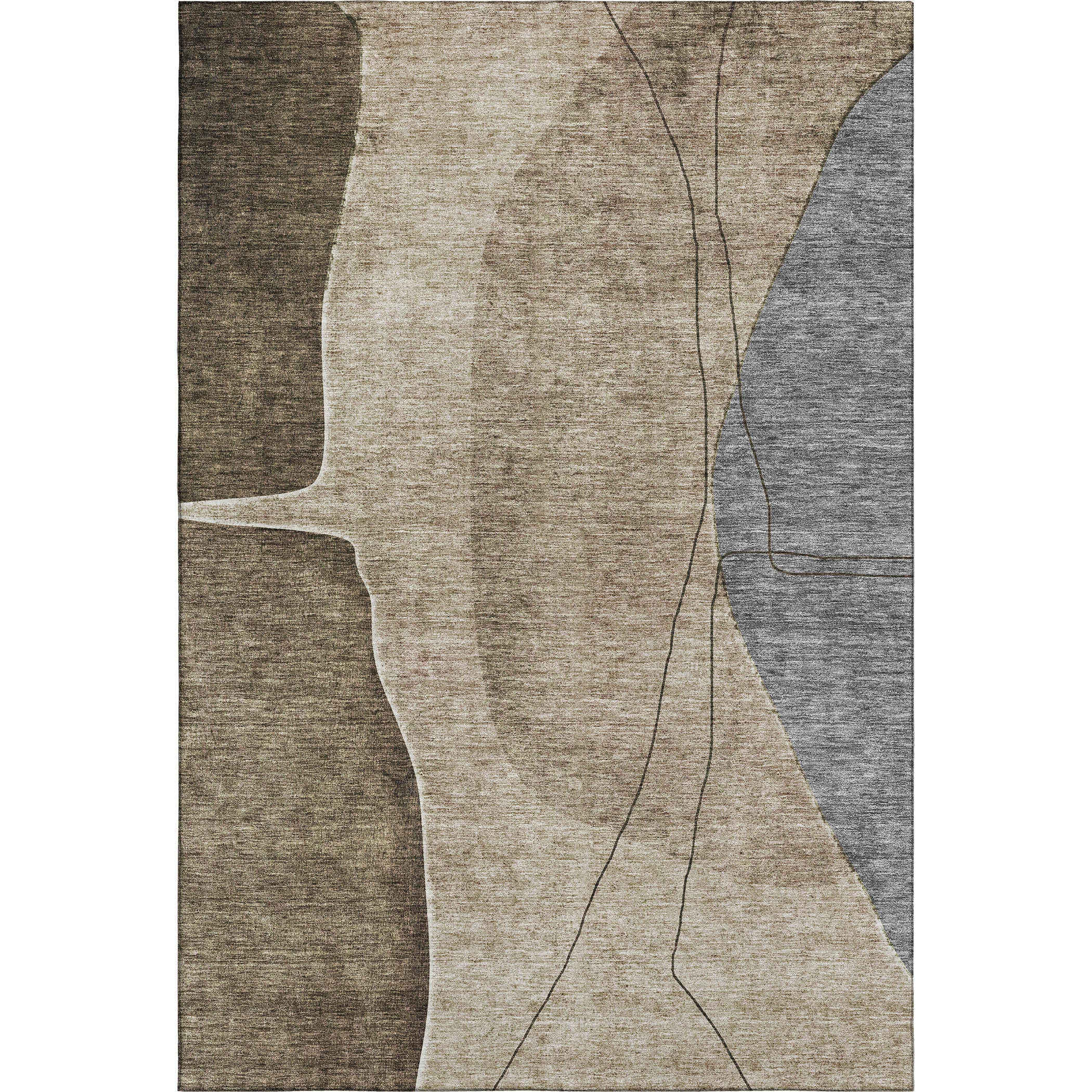 Oslo Machine Washable Transitional Brown Rug 2'6" x 3'10" #shape_Rectangle