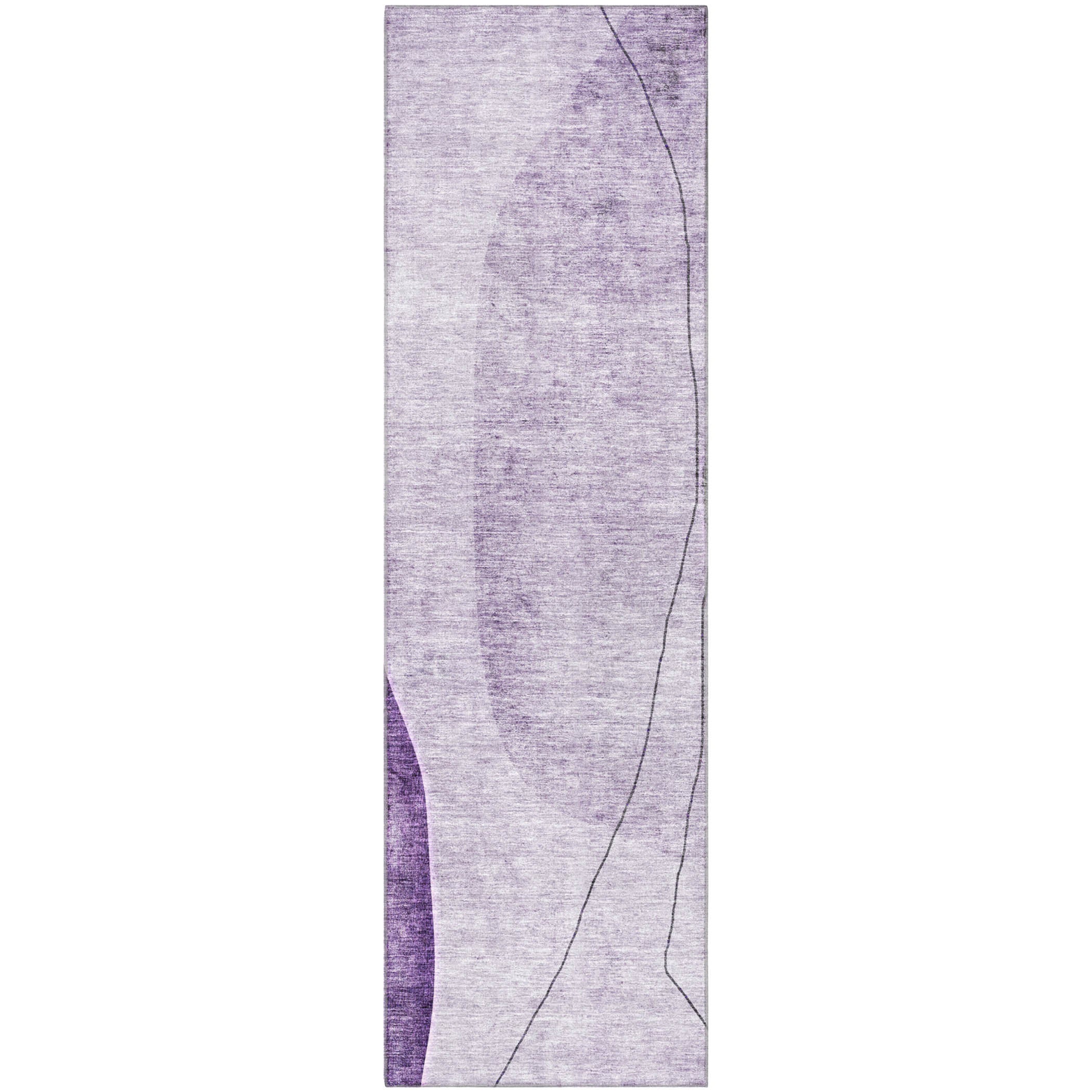 Oslo Machine Washable Transitional Purple Rug 2'3" x 7'6" #shape_Runner