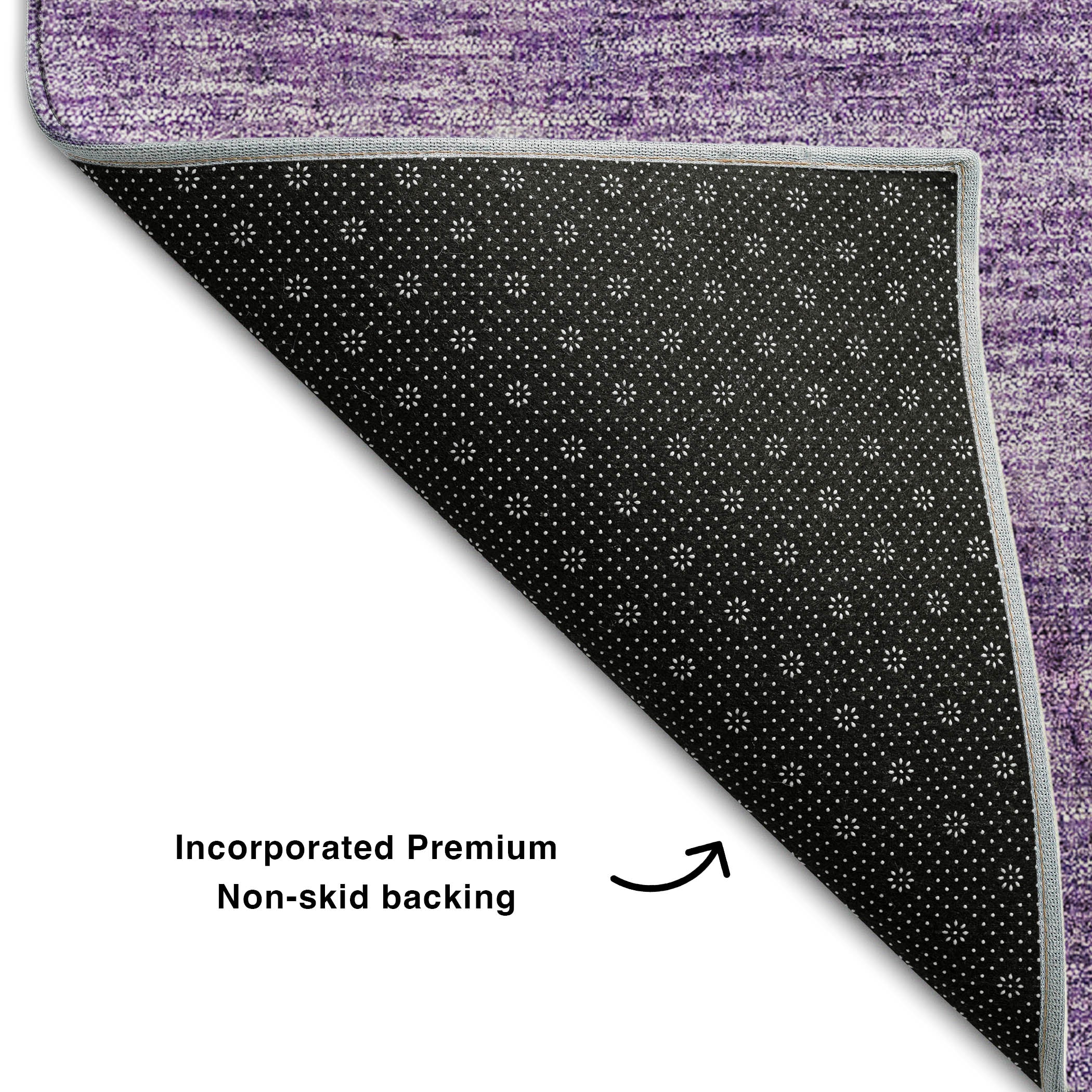 Oslo Machine Washable Transitional Purple Rug 1'8" x 2'6" #shape_Rectangle