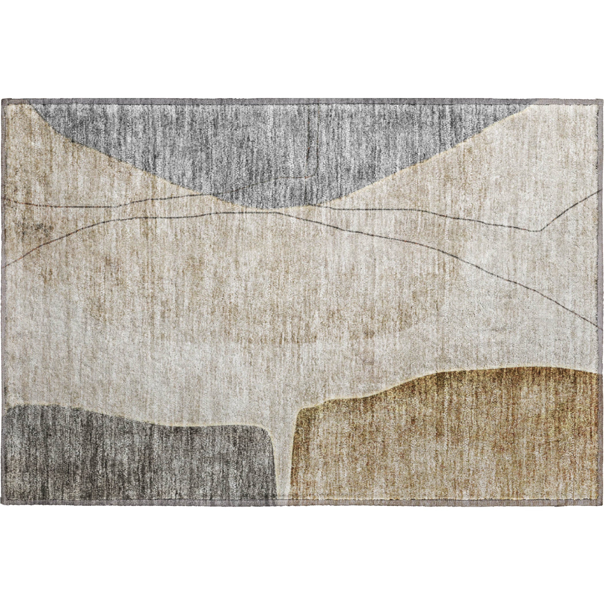 Oslo Machine Washable Transitional Taupe Brown Rug 1'8" x 2'6" #shape_Rectangle