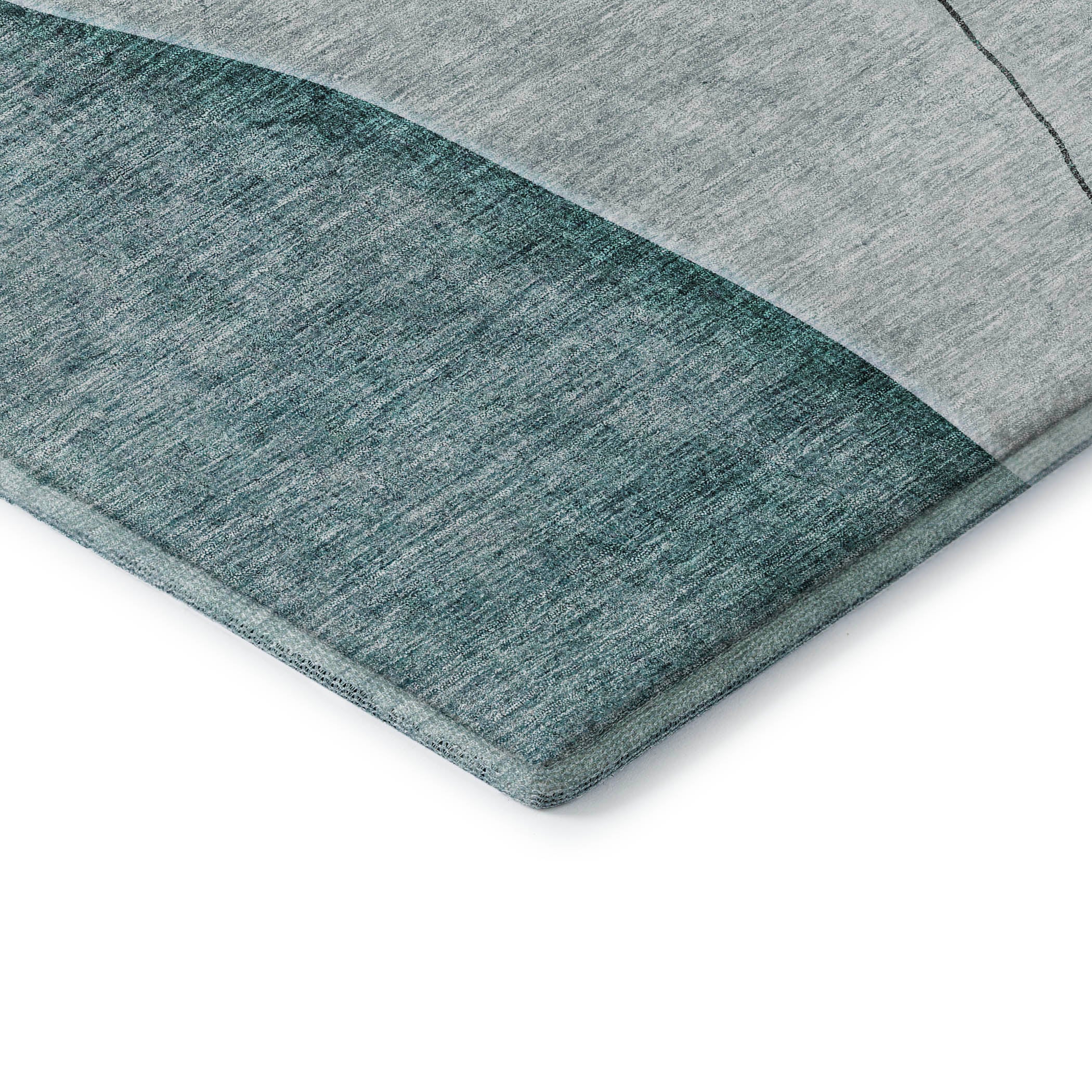 Oslo Machine Washable Transitional Teal Rug 1'8" x 2'6" #shape_Rectangle