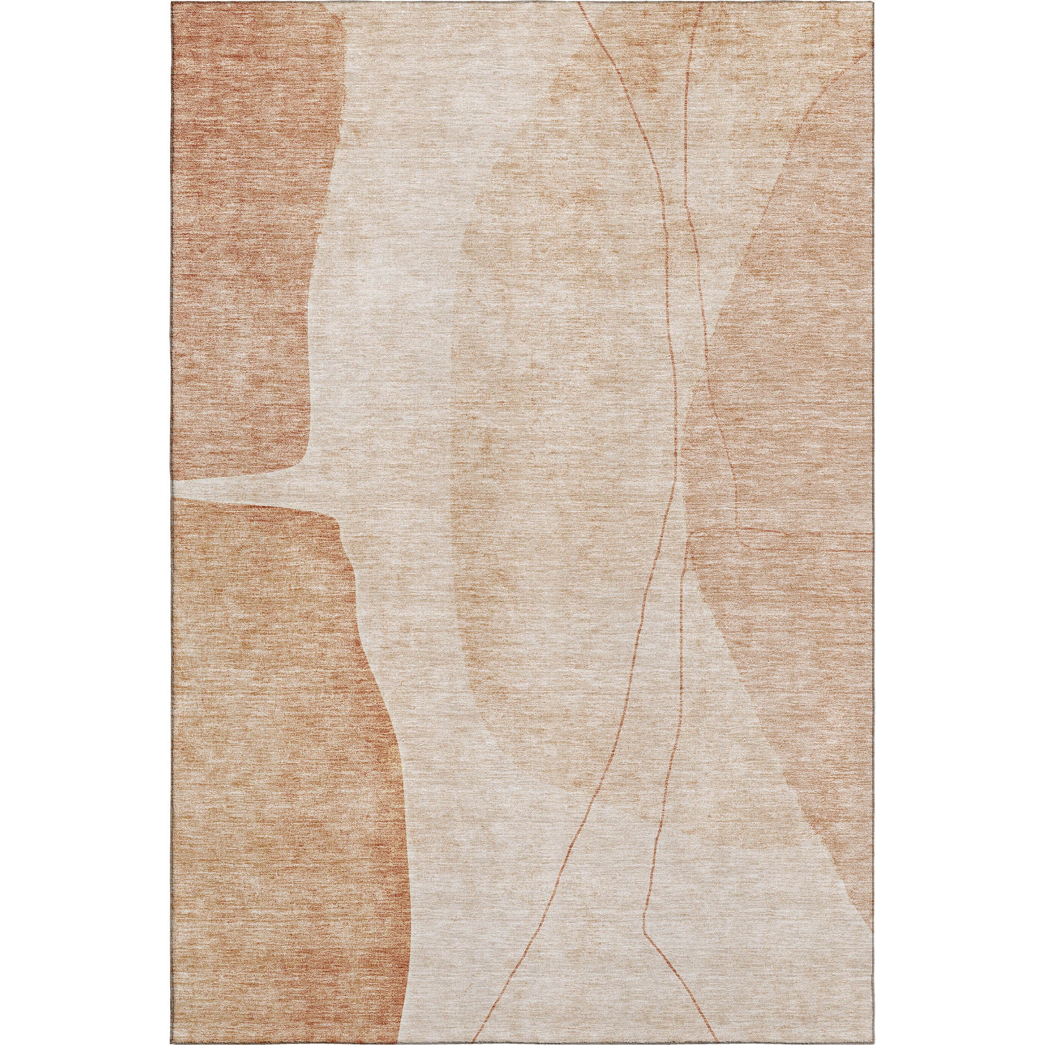 Oslo Machine Washable Transitional Terracotta Orange Rug 2'6" x 3'10" #shape_Rectangle